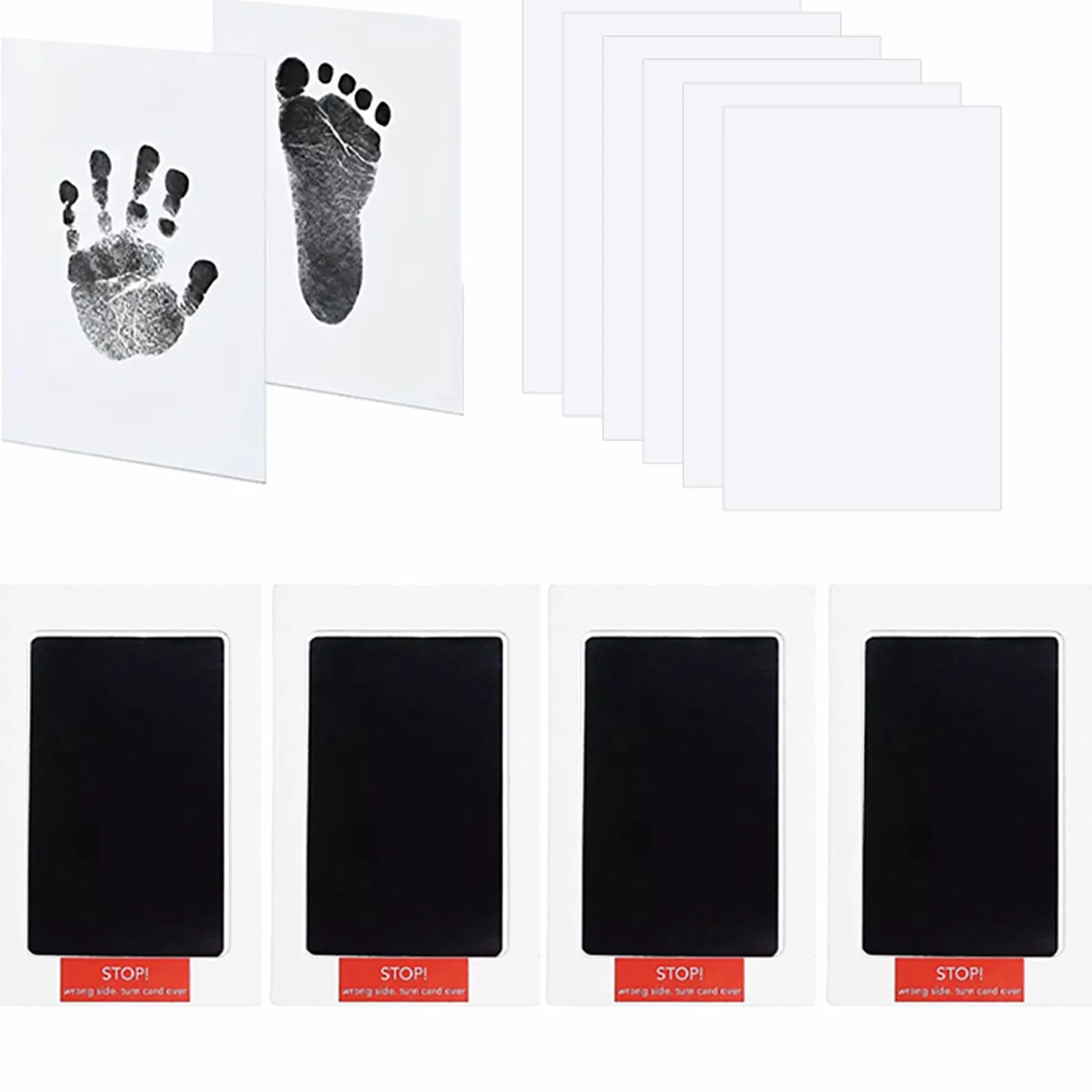 Kit empreinte de l'animal Lot de 4 empreintes de pieds non toxiques avec 8 cartes d'impression