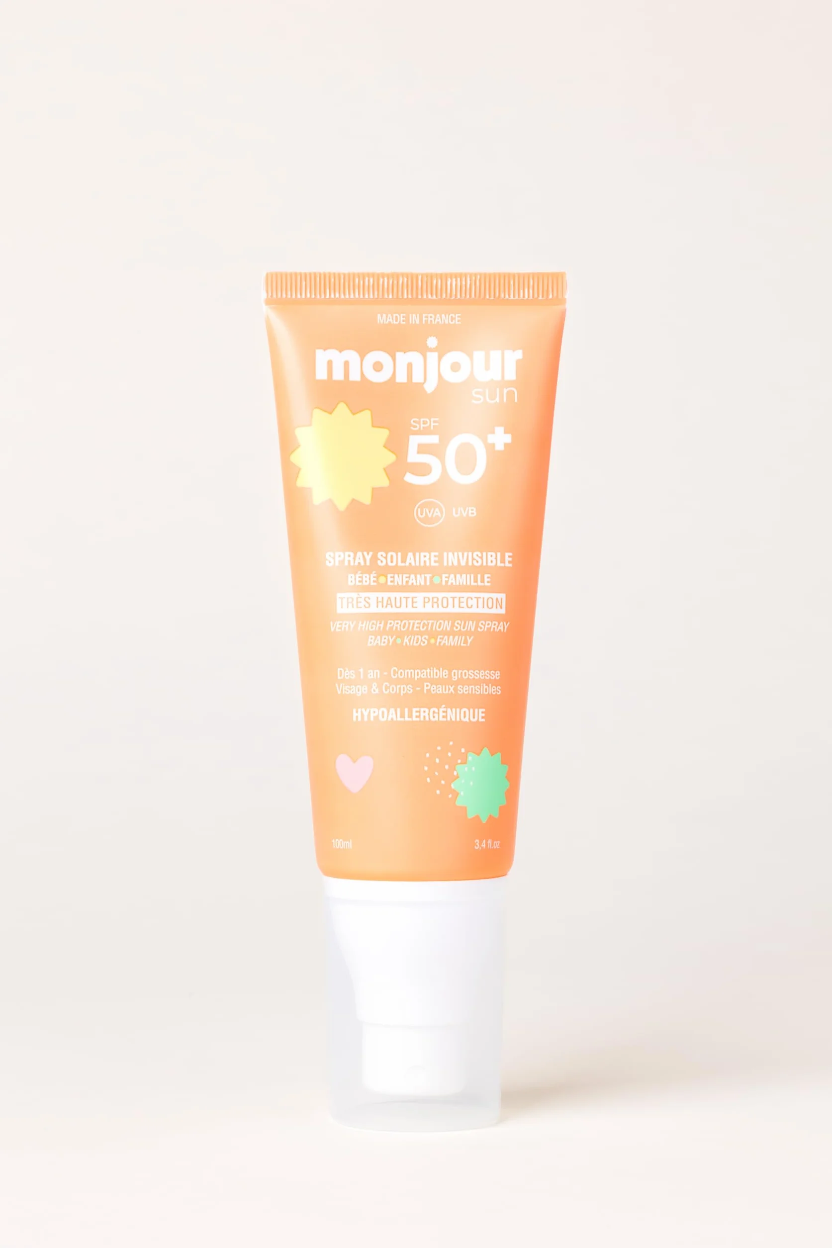 Crème Solaire SPF 50 Plus Bébé Enfant Spray Invisible Visage Corps Peau Sensible Hypoallergénique Aloe Vera