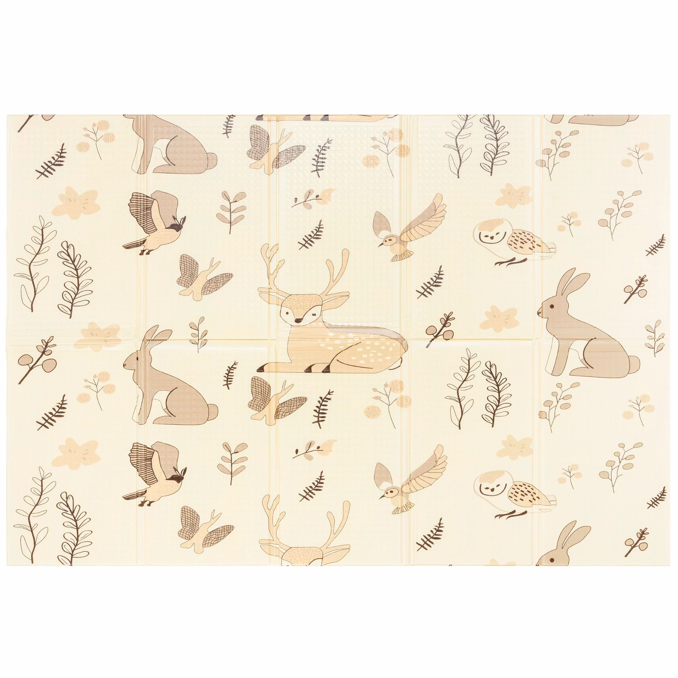 Mamabrum Tapis en mousse pour bébé 180 x 120 x 1 cm, pliable double face, mousse XPE, forêt magique/rues d'automne