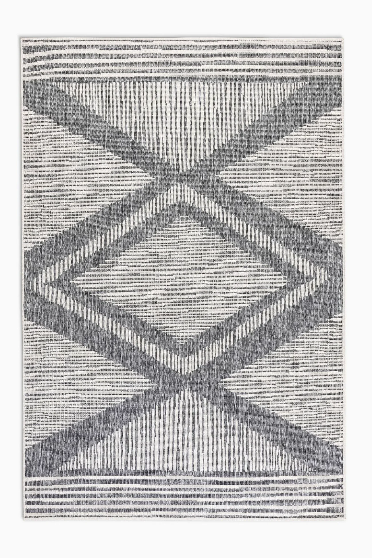 Elle Decoration Tapis réversible pour l'intérieur et l'extérieur - Résistant aux intempéries et imperméable - Motif Moderne à Losanges - Motif géométrique - Tapis d'extérieur pour Jardin, Balcon,
