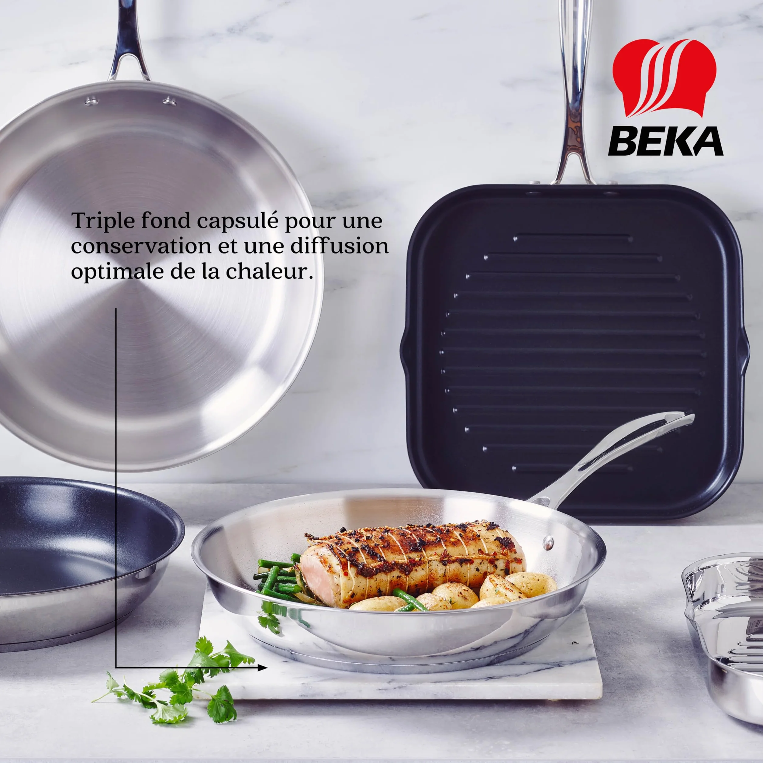 Poêle Inox 18/10 20 cm Tous Feux Compatible Induction Acier Inoxydable