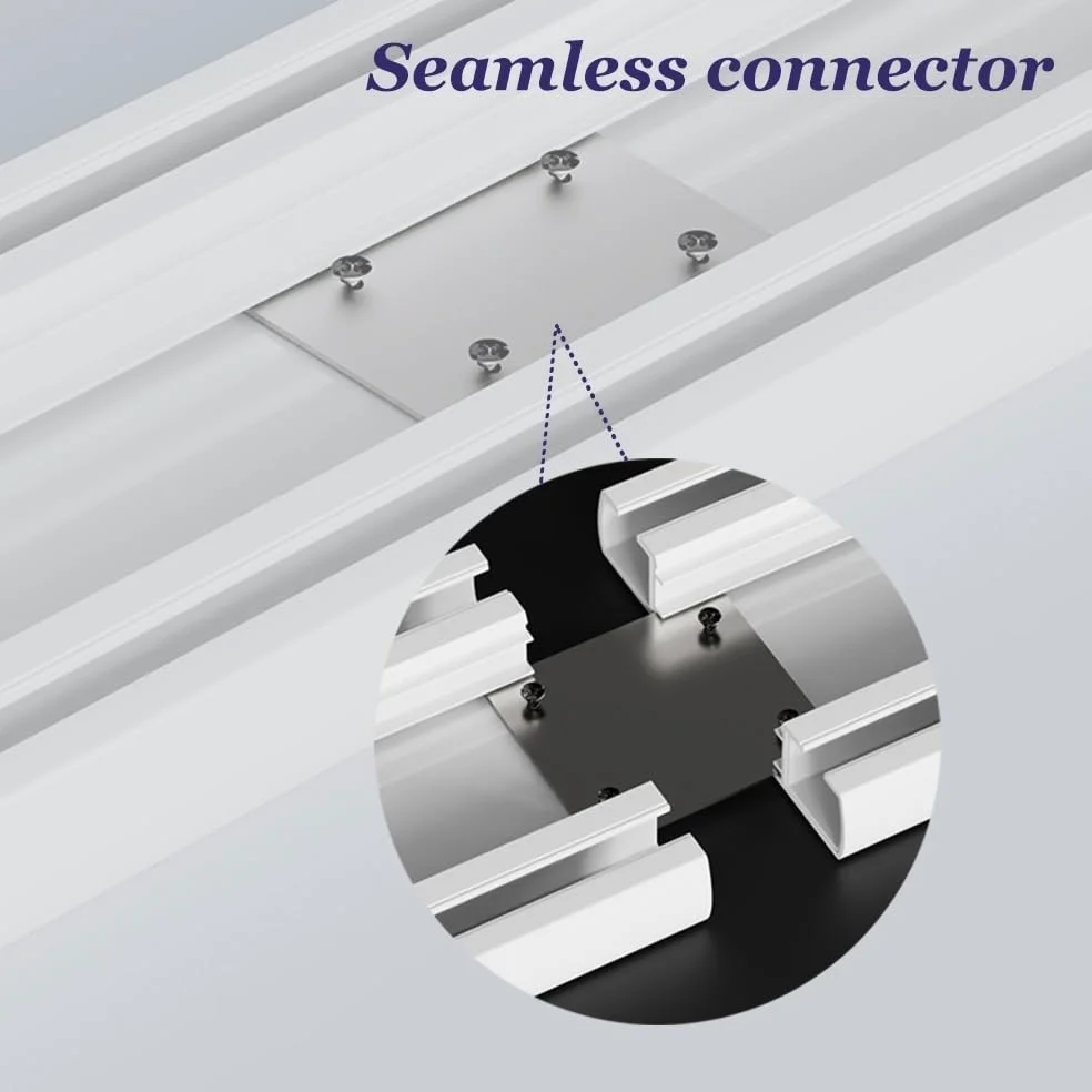 Rail De Rideau À Double Voie De 2,3 À 19,7 Pieds, Rail De Plafond pour Rideaux en Aluminium,Rail Rideaux Coulissante pour Salon, Chambre À Coucher(Black,2.5m)