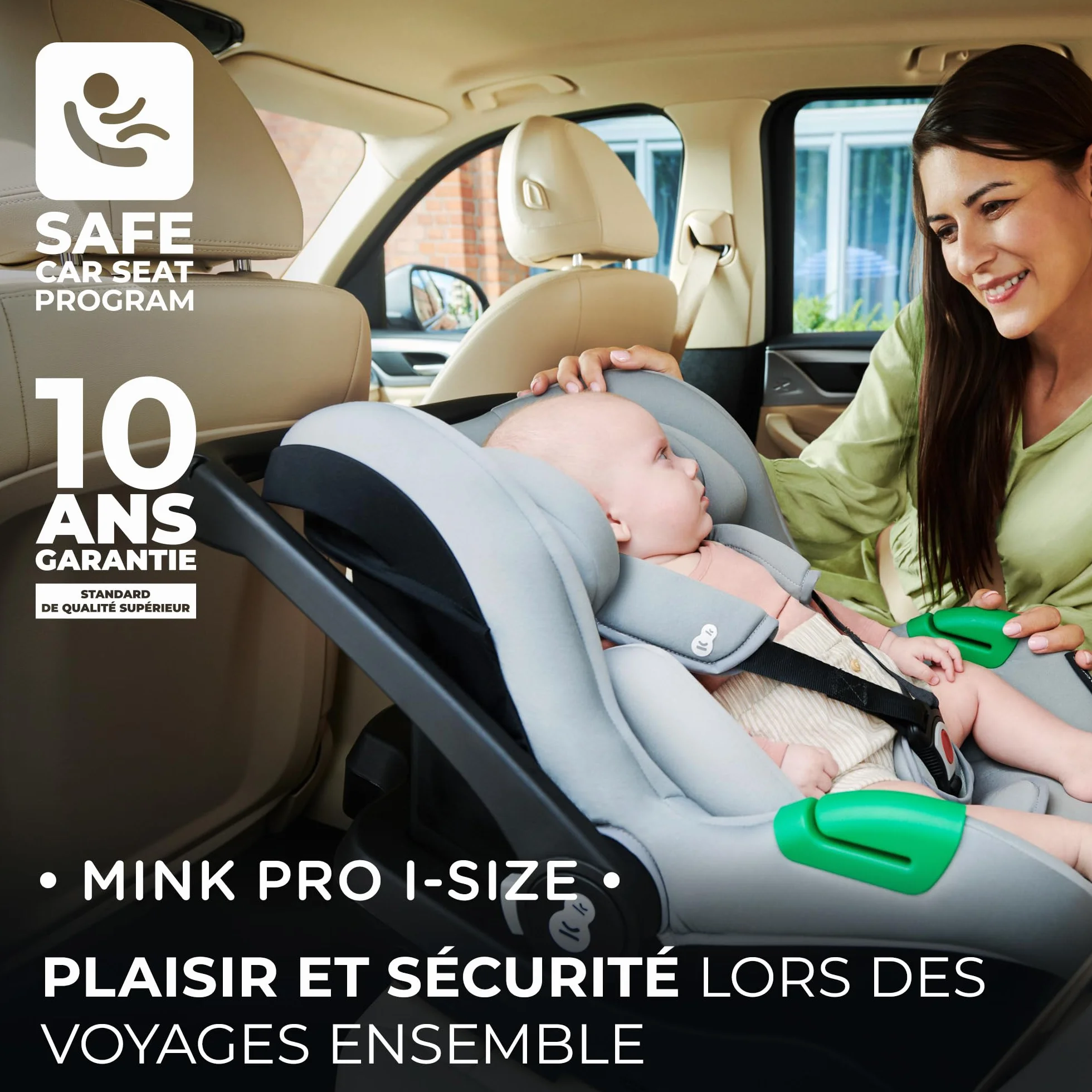 Kinderkraft NEWLY 3 en 1 Poussette Trio Système de Voyage avec Siège Auto MINK PRO I-Size 360°, Noir