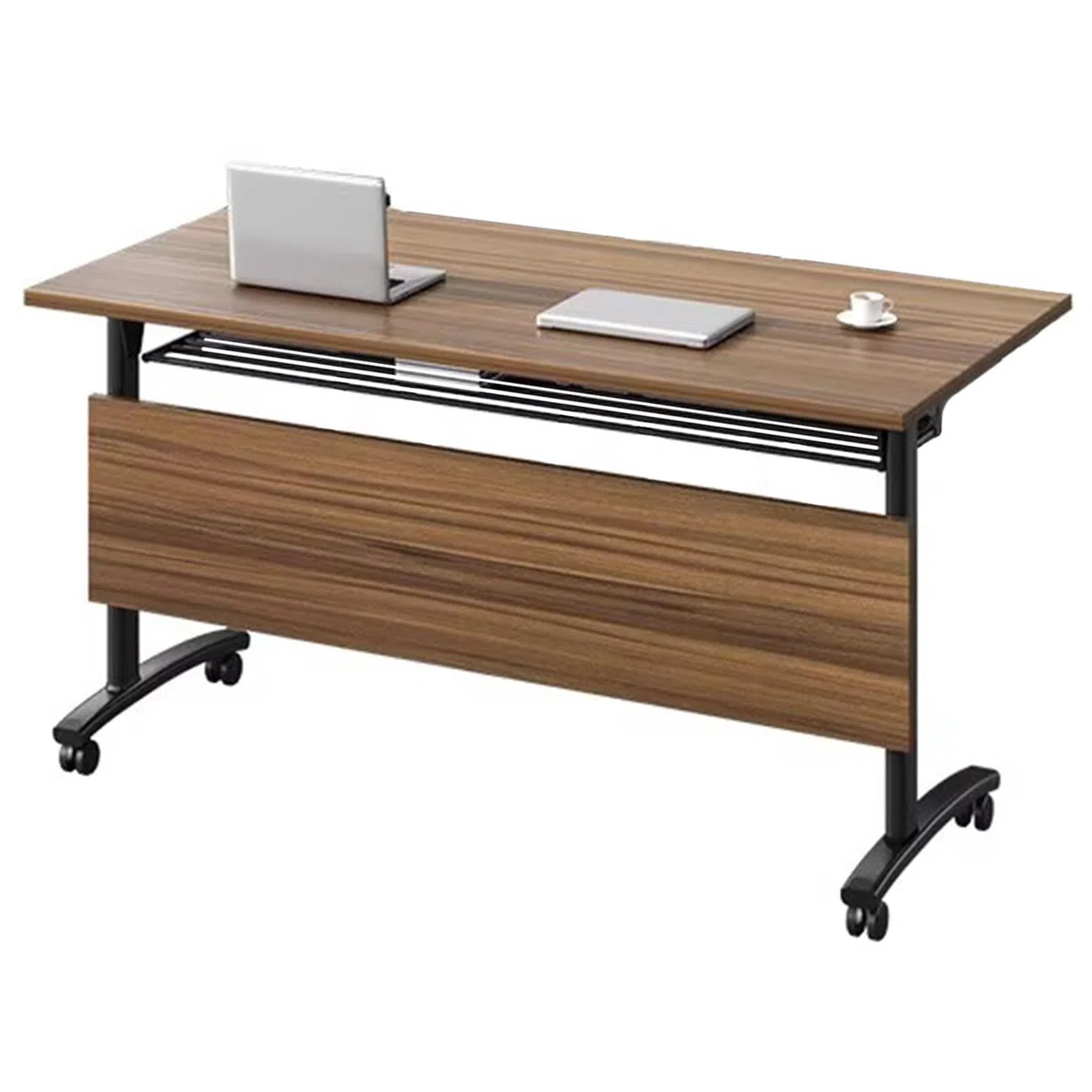 Table de conférence pliante – Table de réunion rectangulaire avec roulettes – Grand bureau de séminaire pour bureau et salle de formation scolaire – Mobilier d'affaires polyvalent pour réunions
