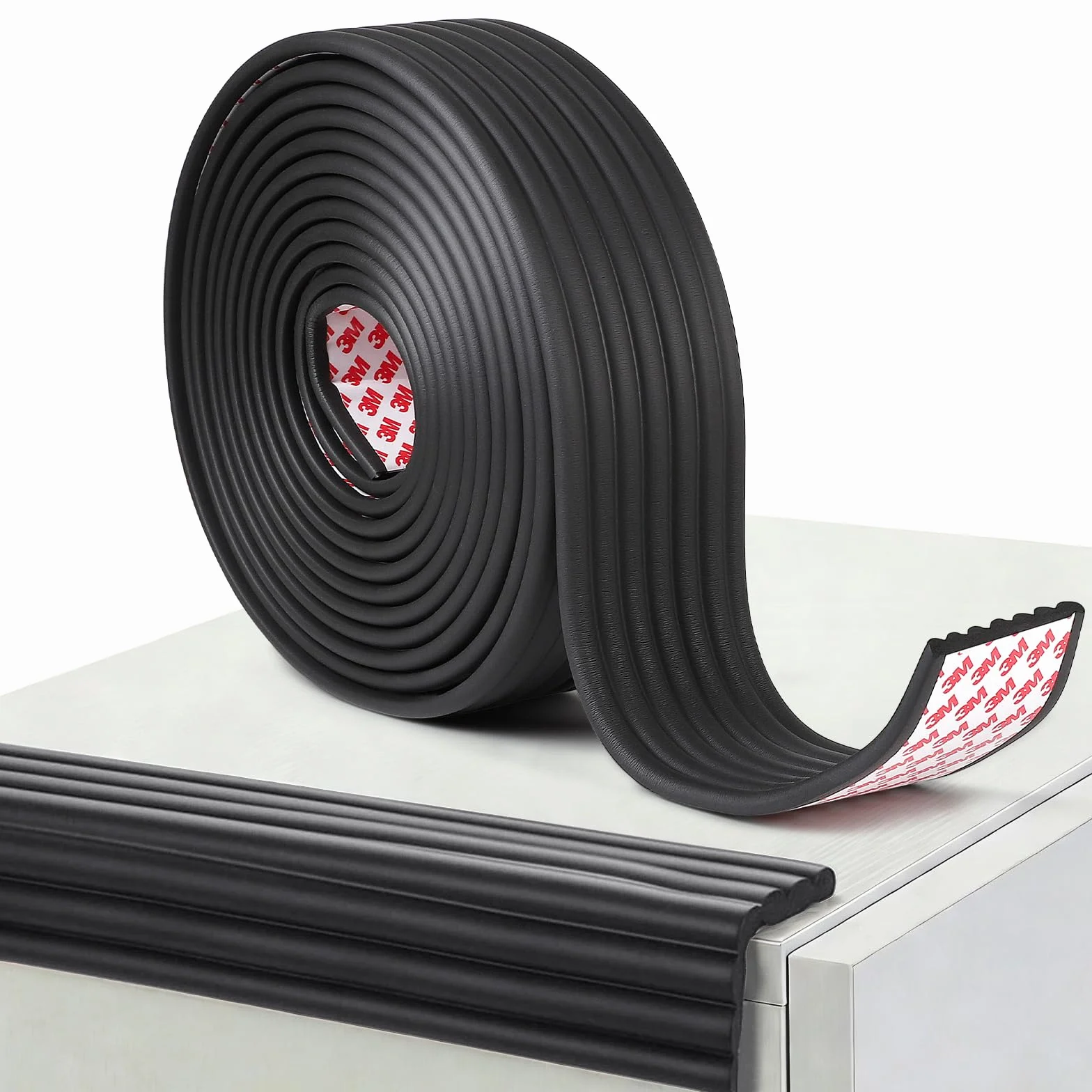 Bord en Mousse de Table Meuble Protection 6M 8 cm Large 0,8 cm Haut Autocollant Noir