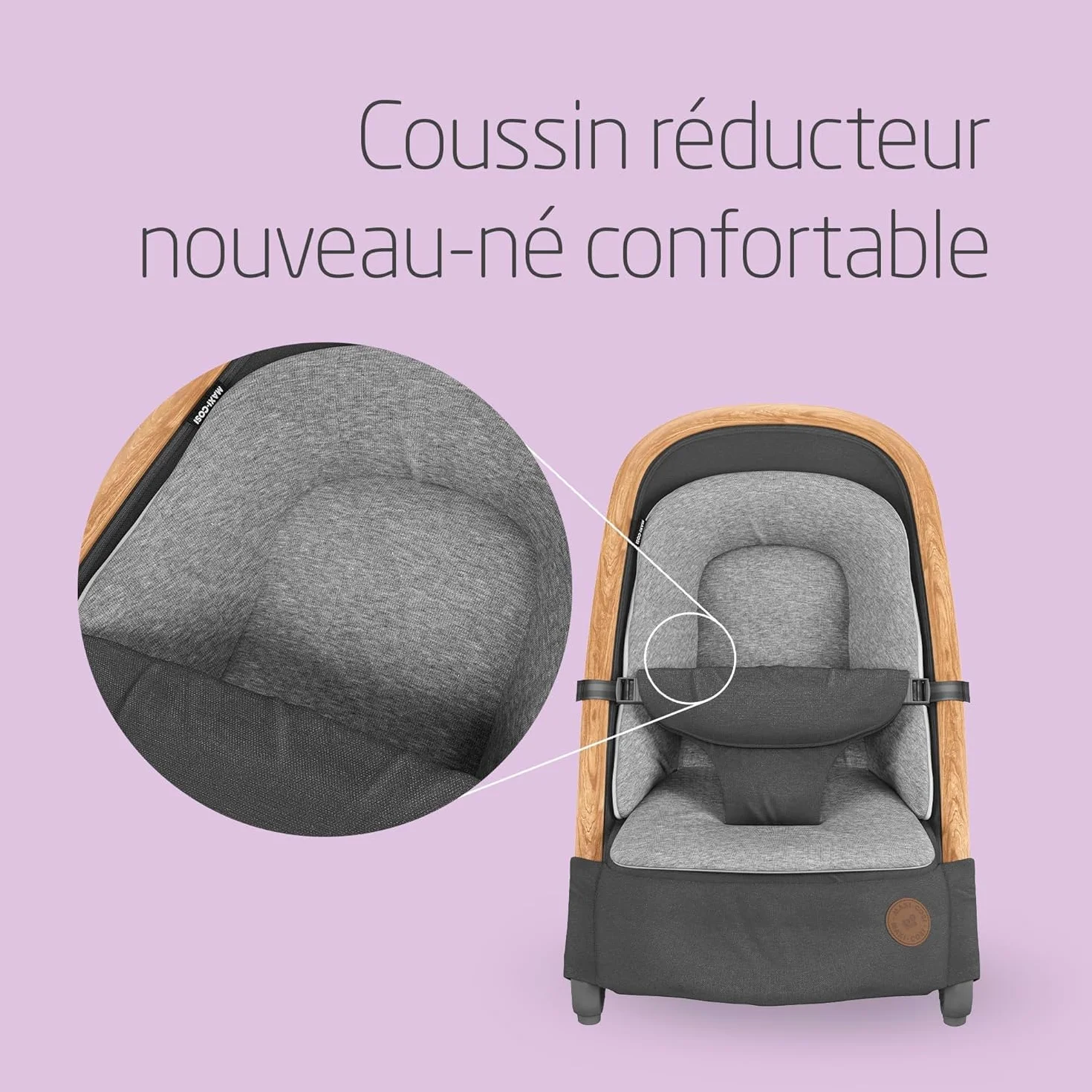 Maxi-Cosi Kori Chaise Transat Bébé 2-en-1 0-6 Mois 9 kg Baby Bouncer 3 Positions d'Inclinaison Léger Compact Essential Graphite