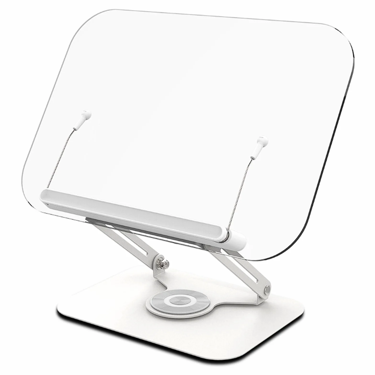 Pupitre de lecture transparent en acrylique rotatif à 360° avec son mécanique, hauteur et angle réglables Livre de cuisine
