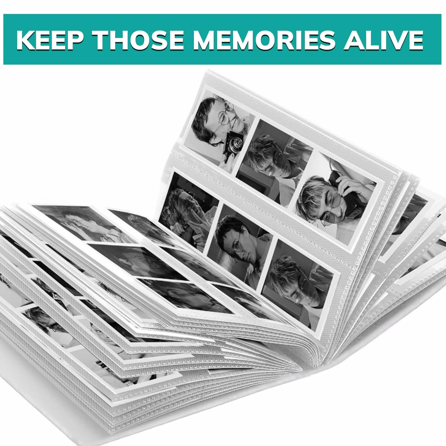 Album photo blanc 5 x 15 cm, album de mariage 100 pages 200 photos