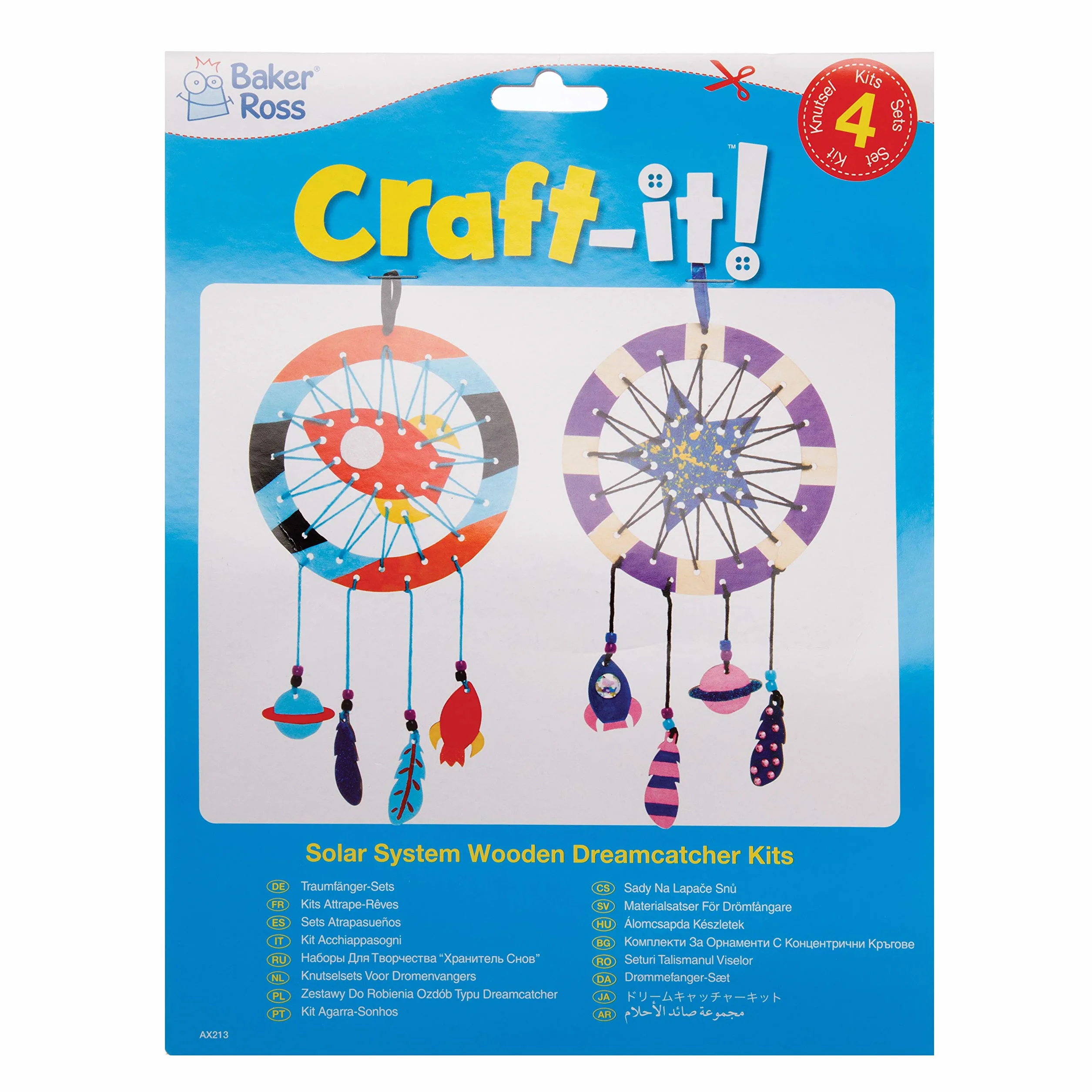 Baker Ross Kits D'Attrape-Rêves Système Solaire En Bois - Paquet De 4