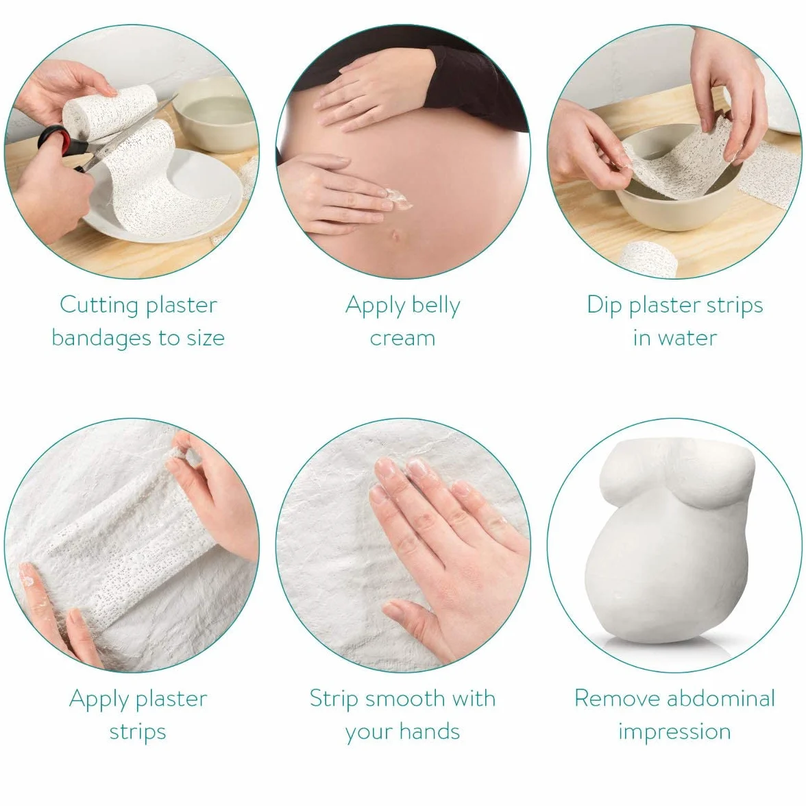 Lot de 10 bandages en plâtre pour ventre de grossesse - Séchage rapide 5 cm x 3 m
