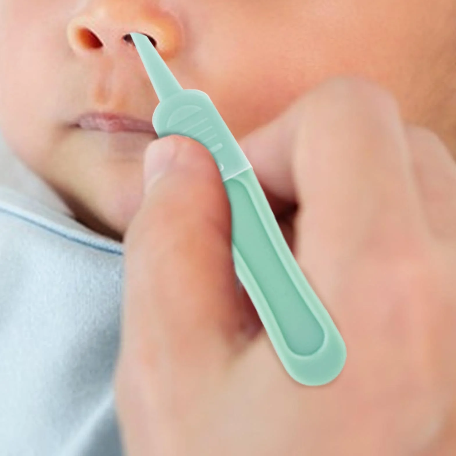 Pince Booger à tête ronde pour tout-petits – Extracteur de booger avec couvercle transparent