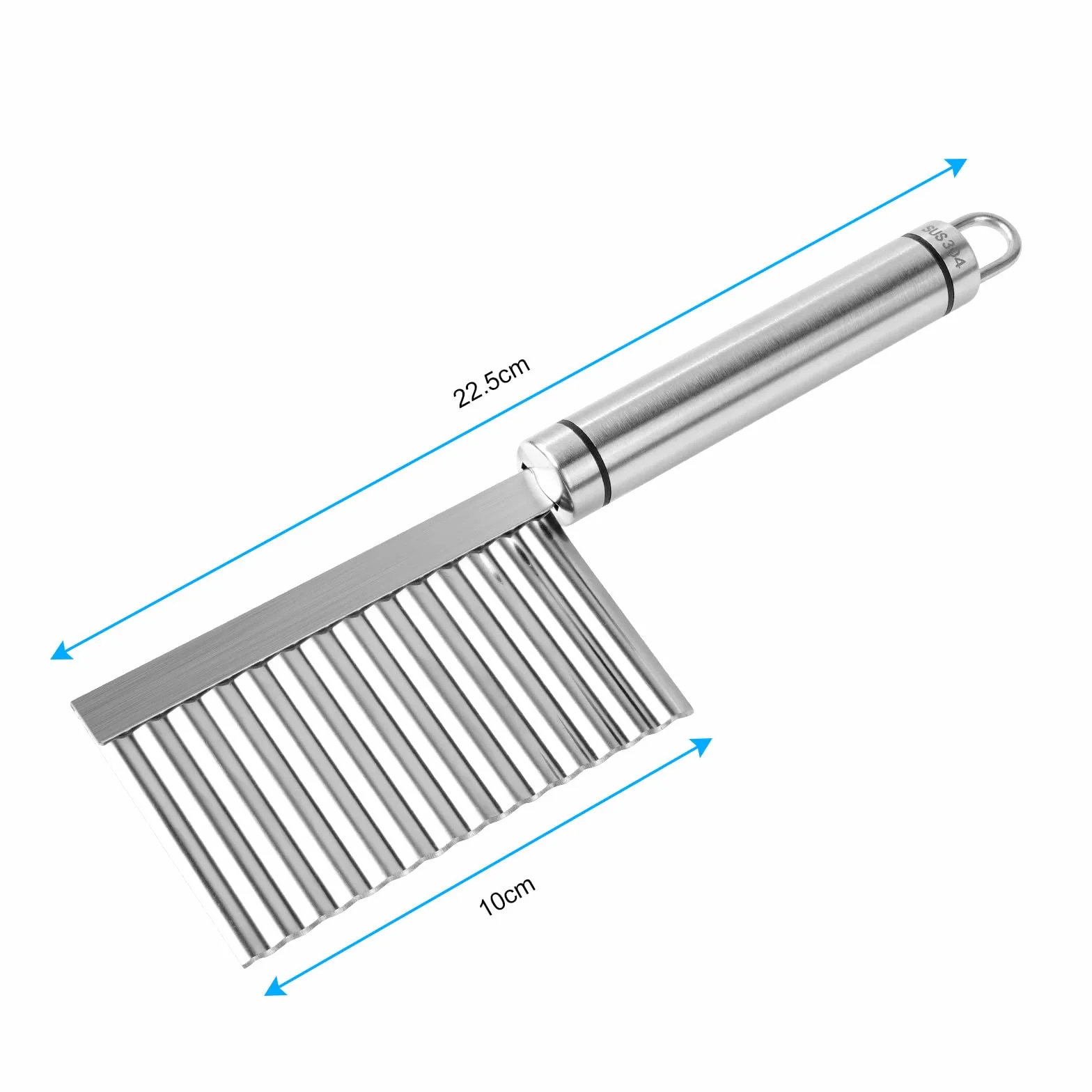Vicloon Couteau Ondulé en Acier Inoxydable pour Coupe Frites Pommes de Terre et Légumes