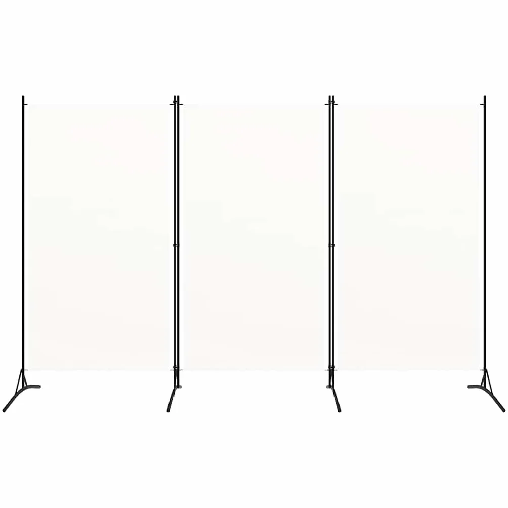 Cloison de séparation 3 Panneaux Blanc 260x180 cm Tissu, Paravent Multifonctionnel Séparateur de Pièces, Brise-Vue pour Bureau, Chambre, Salon