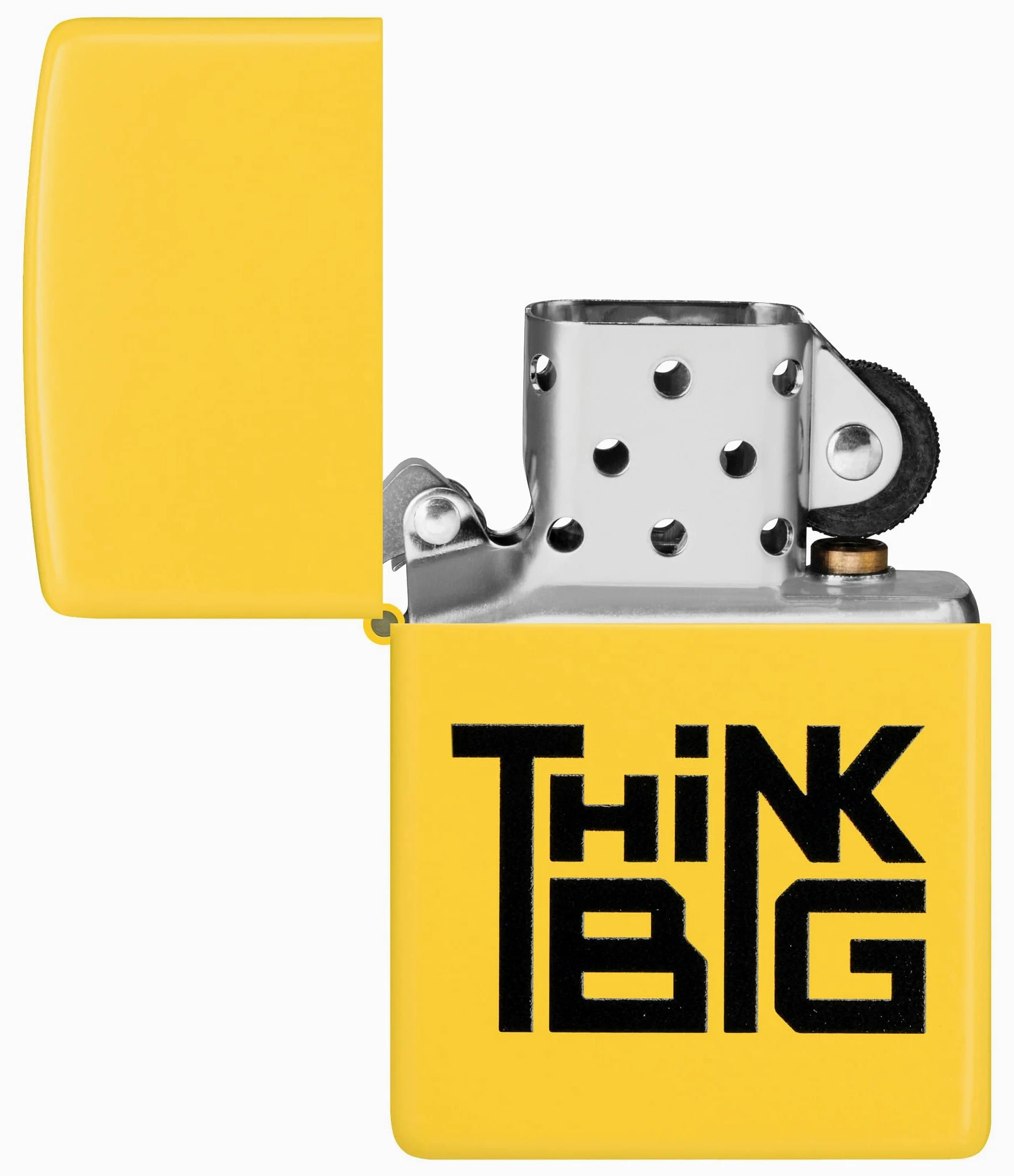 Zippo Briquet Tempête - Think Big Design - Rechargeable - Coffret Cadeau - Métal - Fabriqué aux USA, Jaune