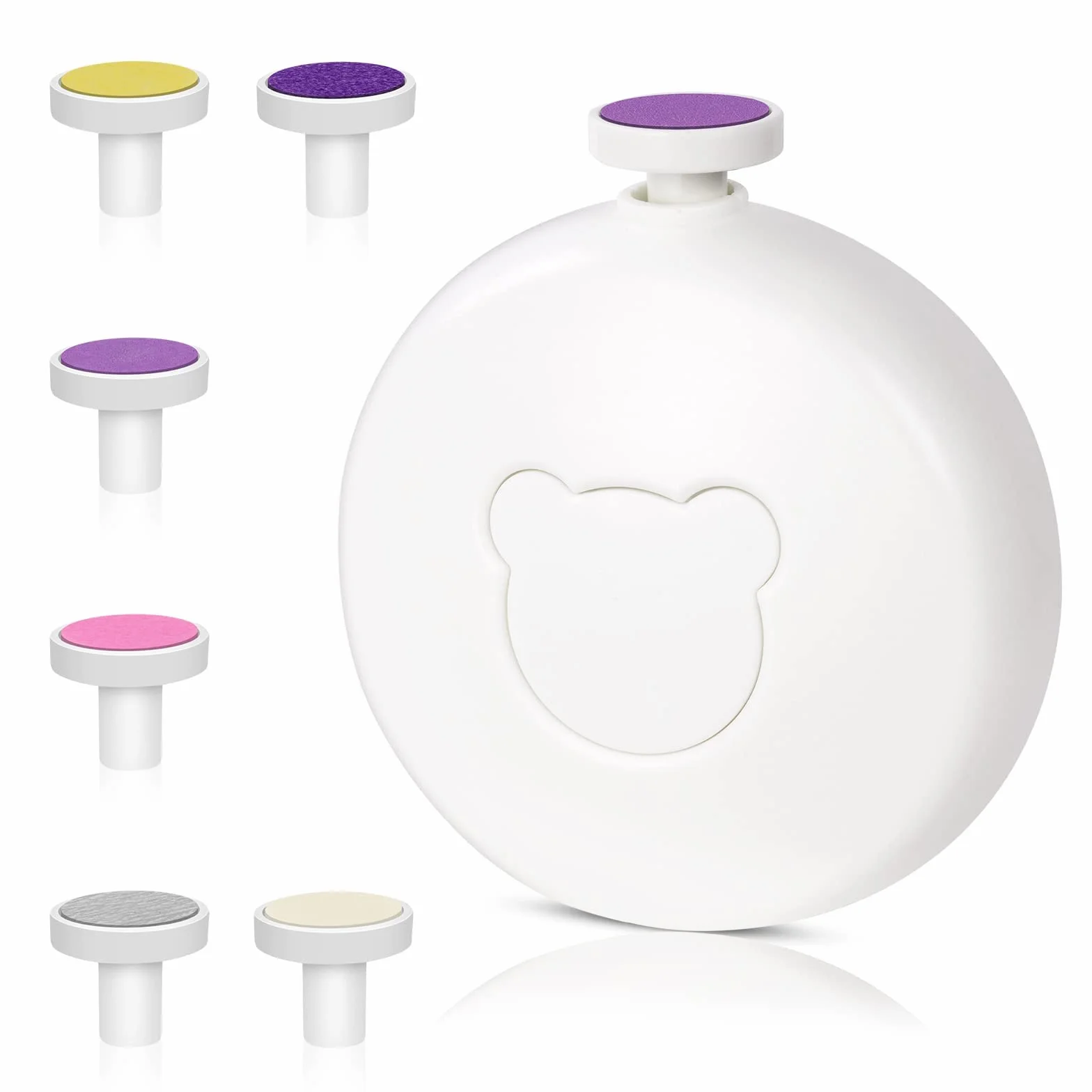 Vicloon Lime à Ongles Électrique pour Bébé, Kit de Coupe-Ongles avec 6 Têtes de Meulage