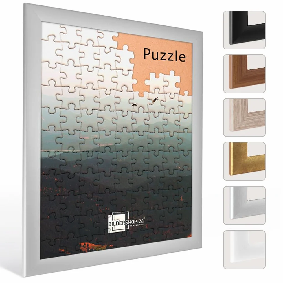 Bildershop-24 Cadre à puzzle/photo Valencia 50X75cm Argent mat pour 500-1000 Pièces antireflet*