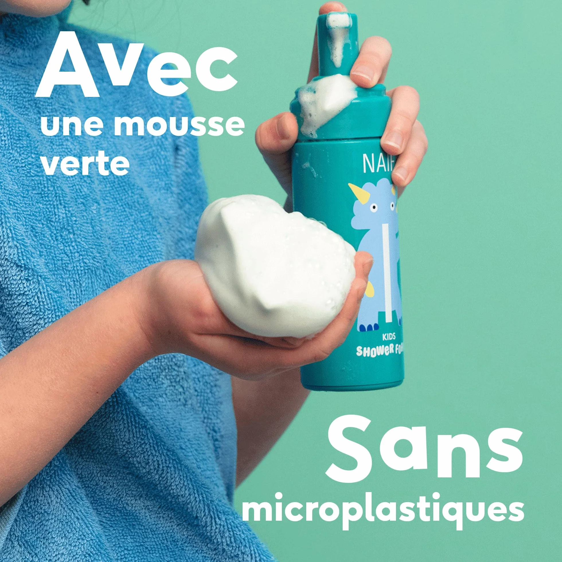 Naïf Mousse de douche colorée pour enfants 150 ml 0% SLES testé dermatologiquement