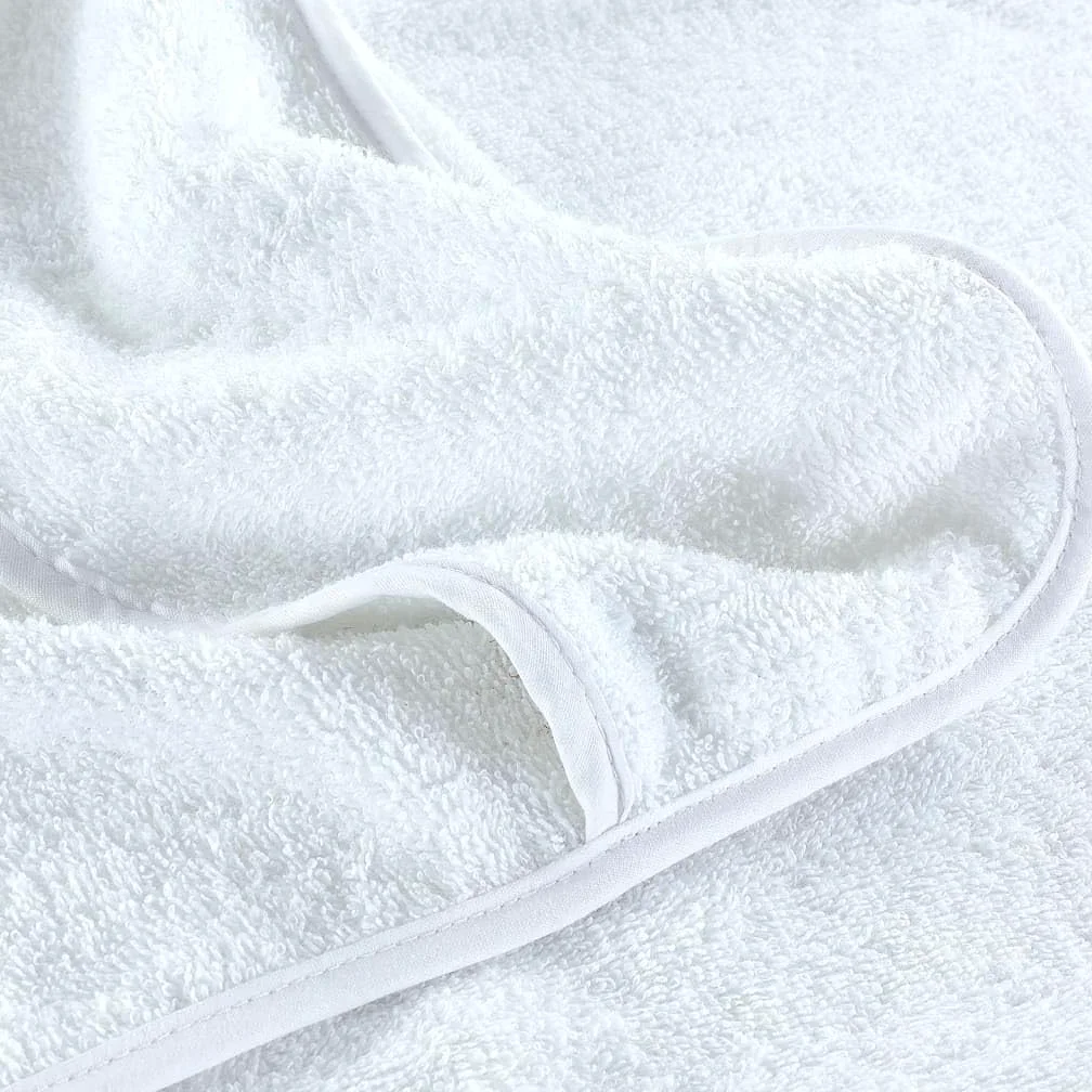 Serviettes de Plage 2 pièces Blanches 60x135 cm Tissu Coton Microfibre 400 GSM légères et absorbantes pour Piscine, Plage, Vacances, Yoga, Camping et Sport Nautique
