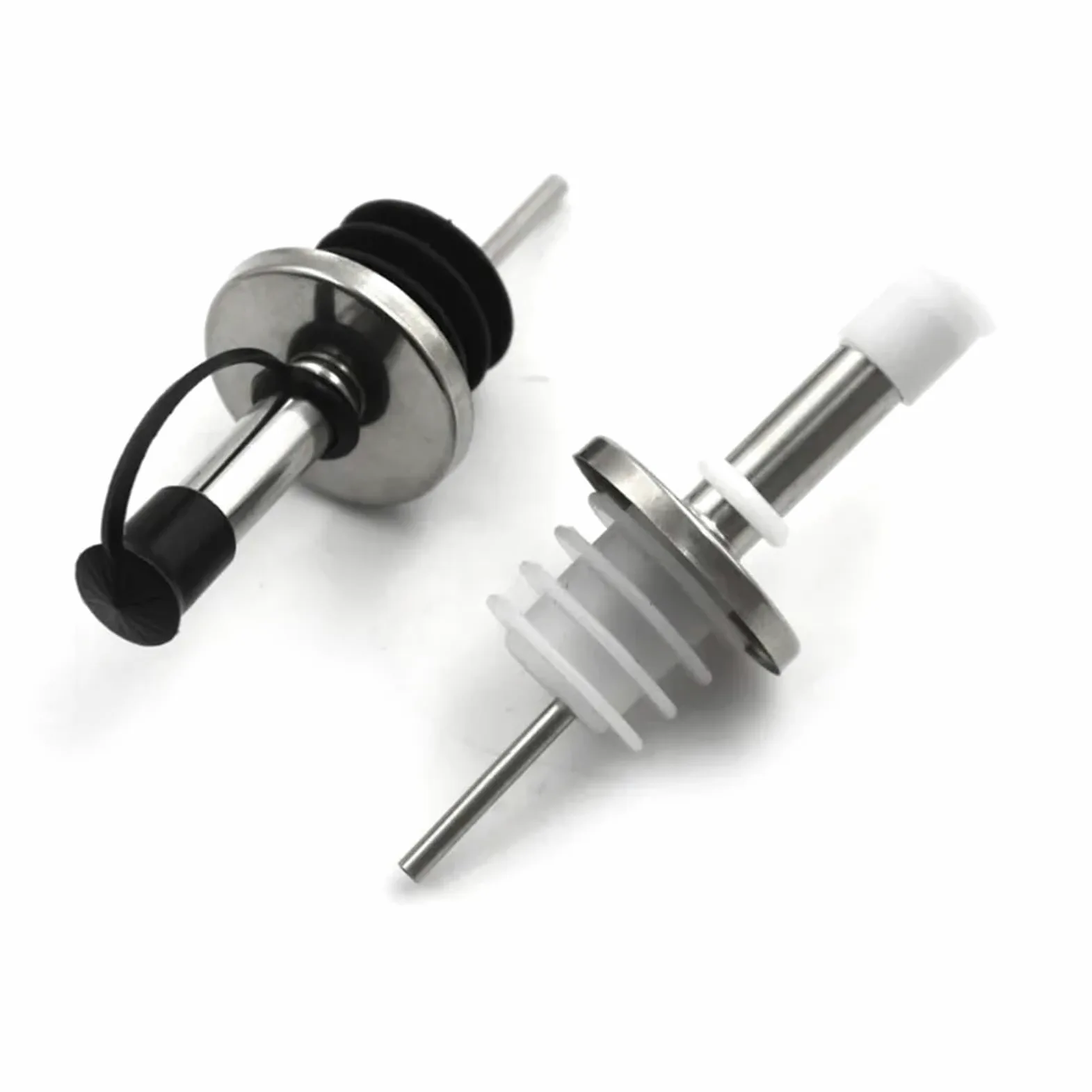 Bouchons à vin 30 pièces verseur de bec bouteille d'huile en acier inoxydable avec bouchon flacon liège distributeur d' for garder le Champagne frais(Black)