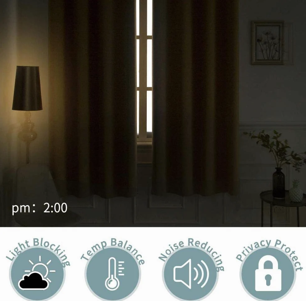 Rideaux Occultants Vue de Nuit de New York Oeillets Rideaux Occultants Thermiques Isolation Phonique Microfibre Enfants Salon Chambre Rideaux Home Decorative 140x180cm x 2pcs