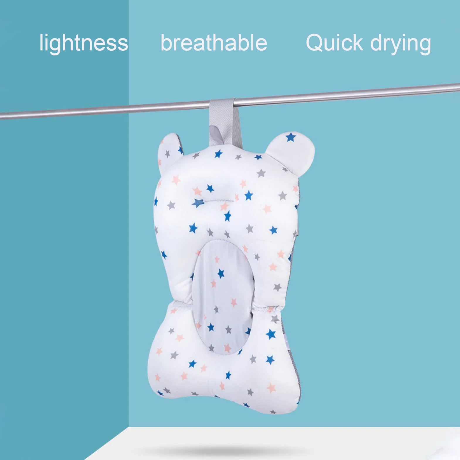 Siège de Bain pour bébé, Tapis de Bain, Coussin de Bain, Filet de Support, Oreiller Flottant nouveau-né