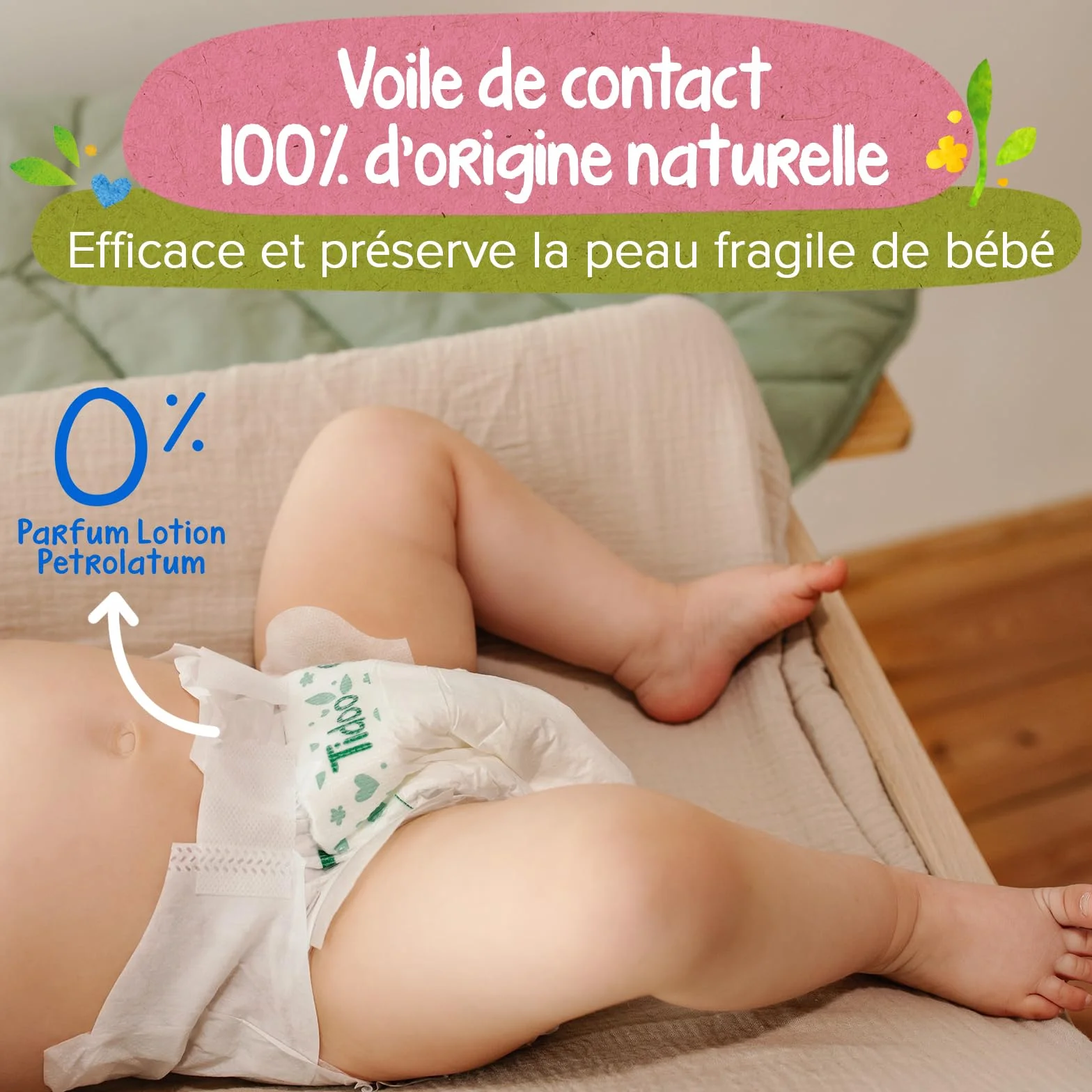 Couches écologiques Taille 5 12-25kg 120 Couches Jetables Pack 1 Mois Fabriquées en France