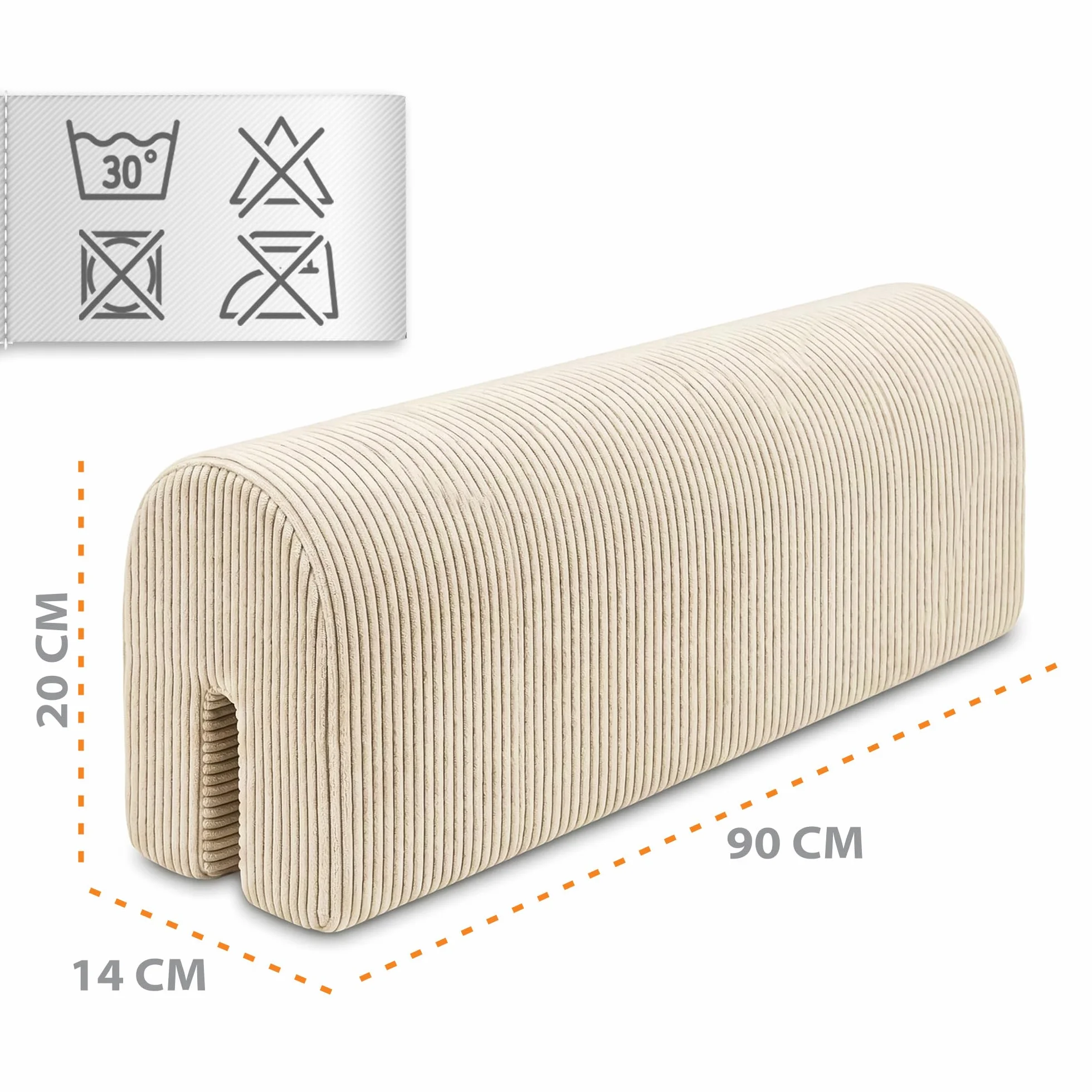 Tour de lit bébé Respirant 90 cm Oeko-Tex Beige Velours côtelé Protection Berceau