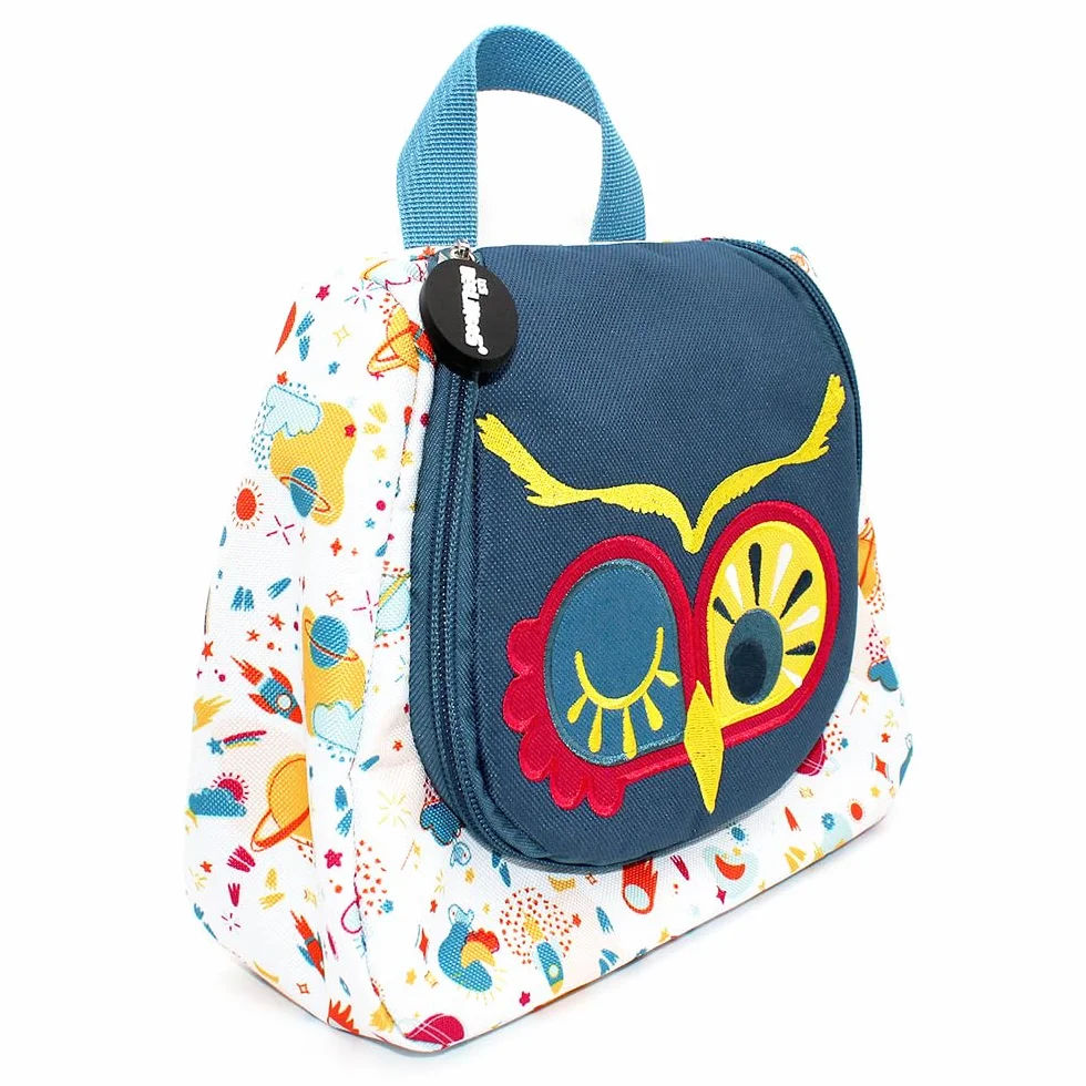 Les DEGLINGOS Trousse de Toilette Astros Le Hibou Bébé Enfant 23cm Violet