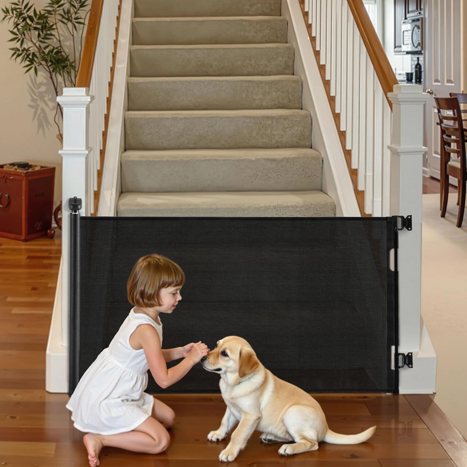 VEVOR Barrière de Sécurité Extensible 185 cm 79,5 cm Noir