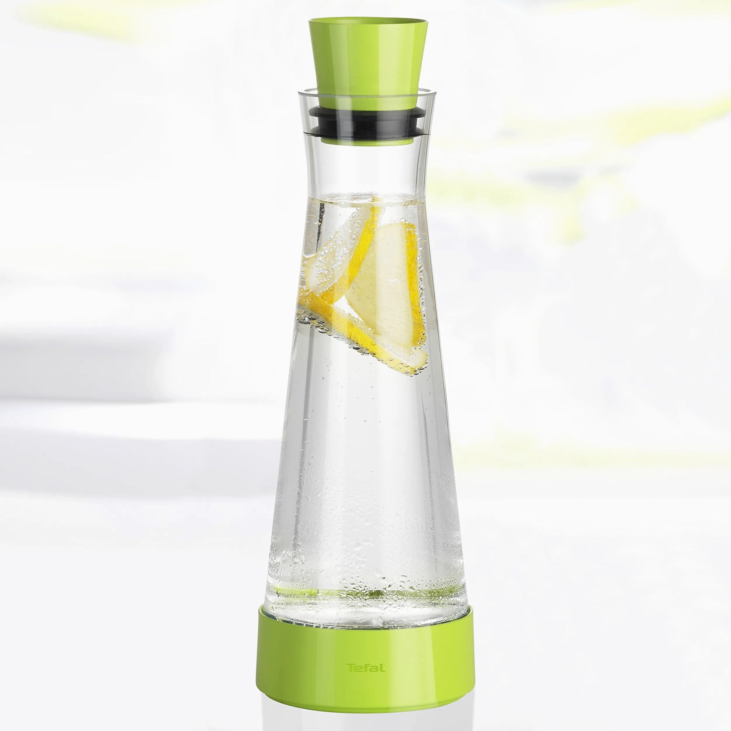 Tefal Flow Slim Friends Carafe à décanter et à Eau avec Fond rafraîchissant et Couvercle Anti-Goutte Vert 1 l