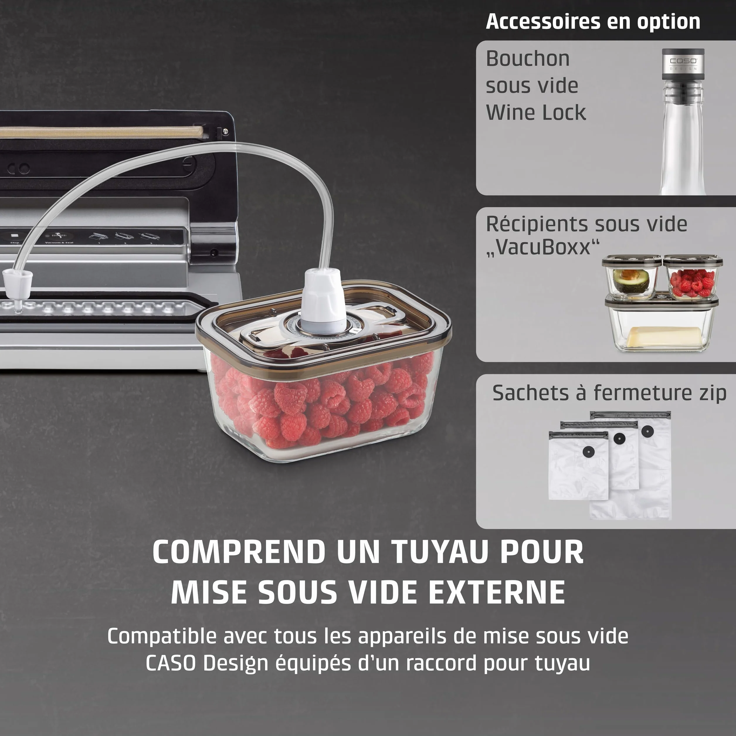 CASO VC 10 machine sous vide alimentaire barre de soudure 30 cm argenté