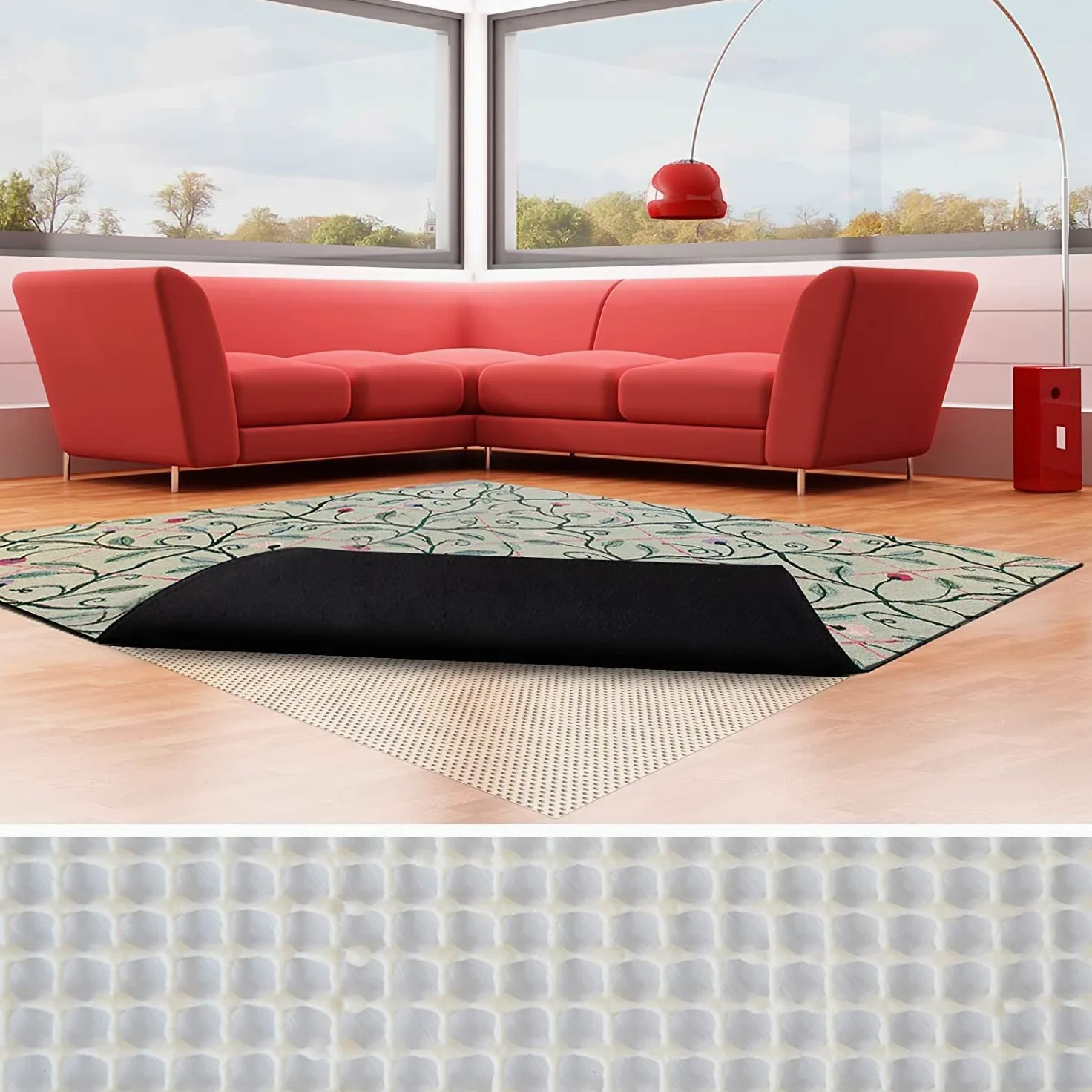 Sous-tapis Rug Grip en mousse souple | Tapis antidérapant pour tapis | Butée de tapis pour sols textiles et lisses | Plusieurs tailles (60 x 500 cm)