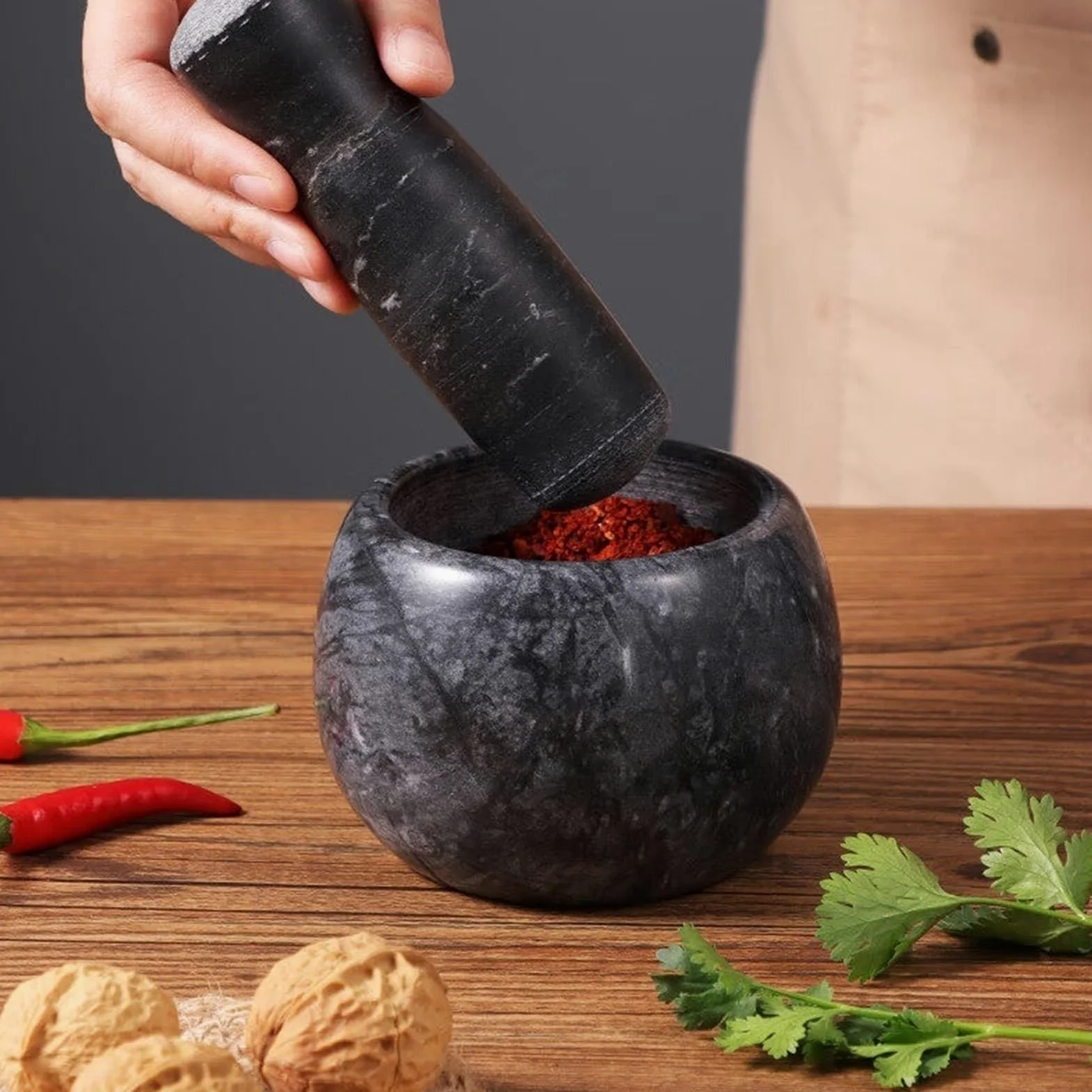 Ensemble de mortier et pilon en marbre exquis Ultimate Kitchen Essential