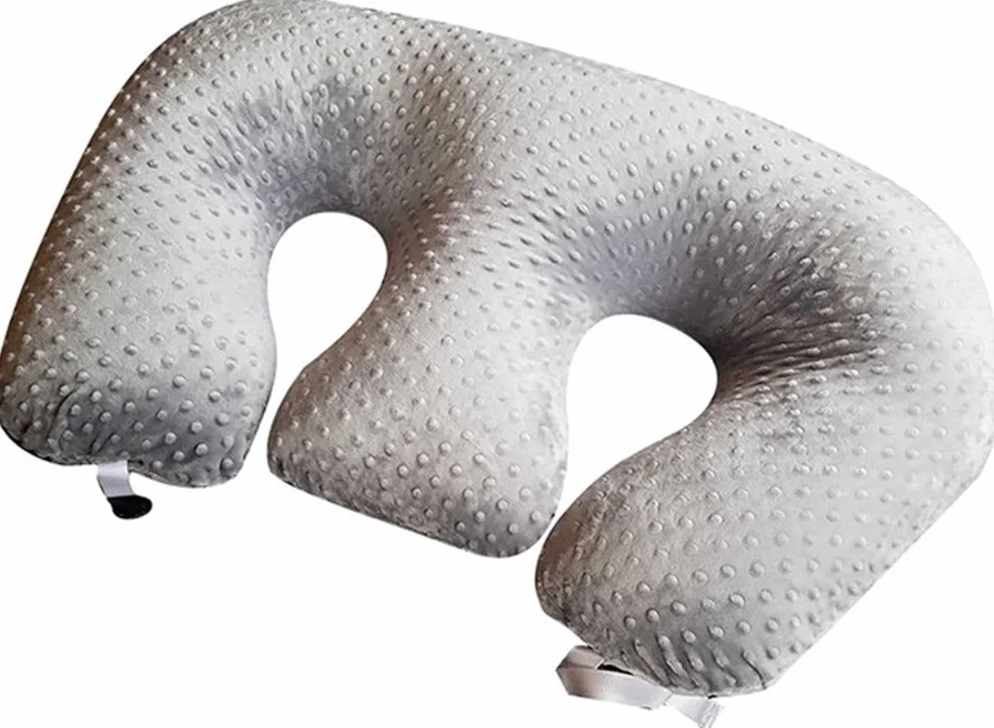 Coussin d'allaitement multifonction pour jumeaux et grossesse - Lavable en machine - Coton (gris)