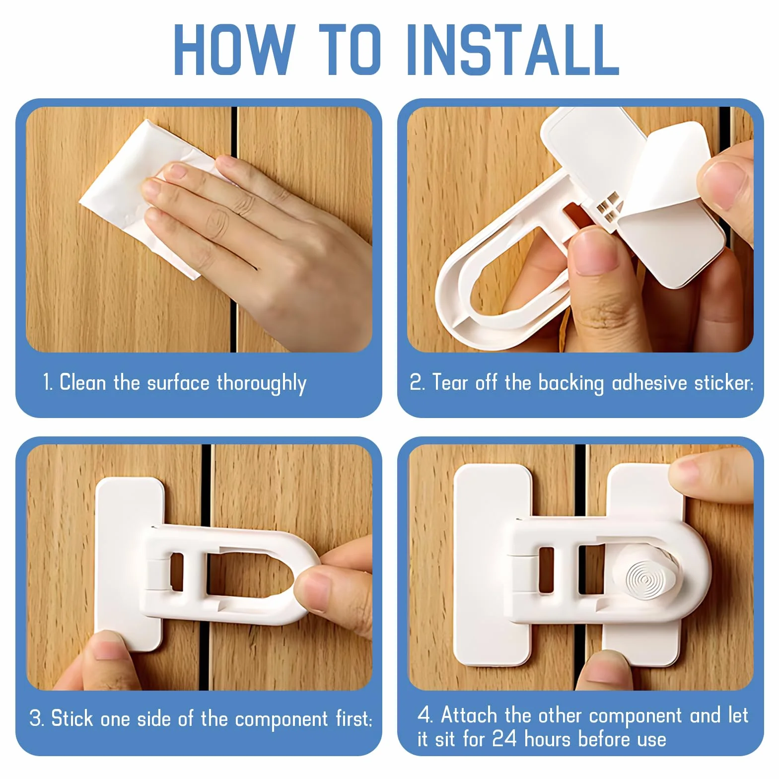 Serrure de porte de réfrigérateur sécurité enfant Blanc, Cadenas Frigo Bébé sans Perçage