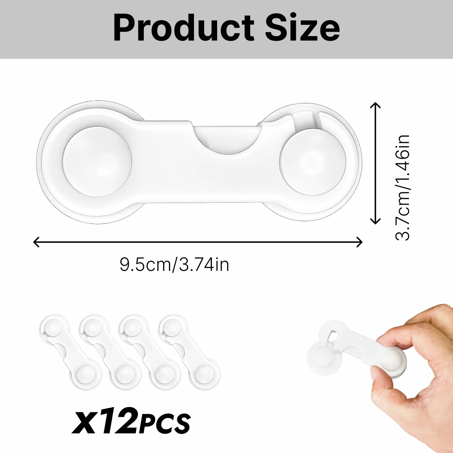 Bloque Porte Bébé Securite Placard Enfant 9,5×3,7cm Protection Placards Réfrigérateurs Fenêtres