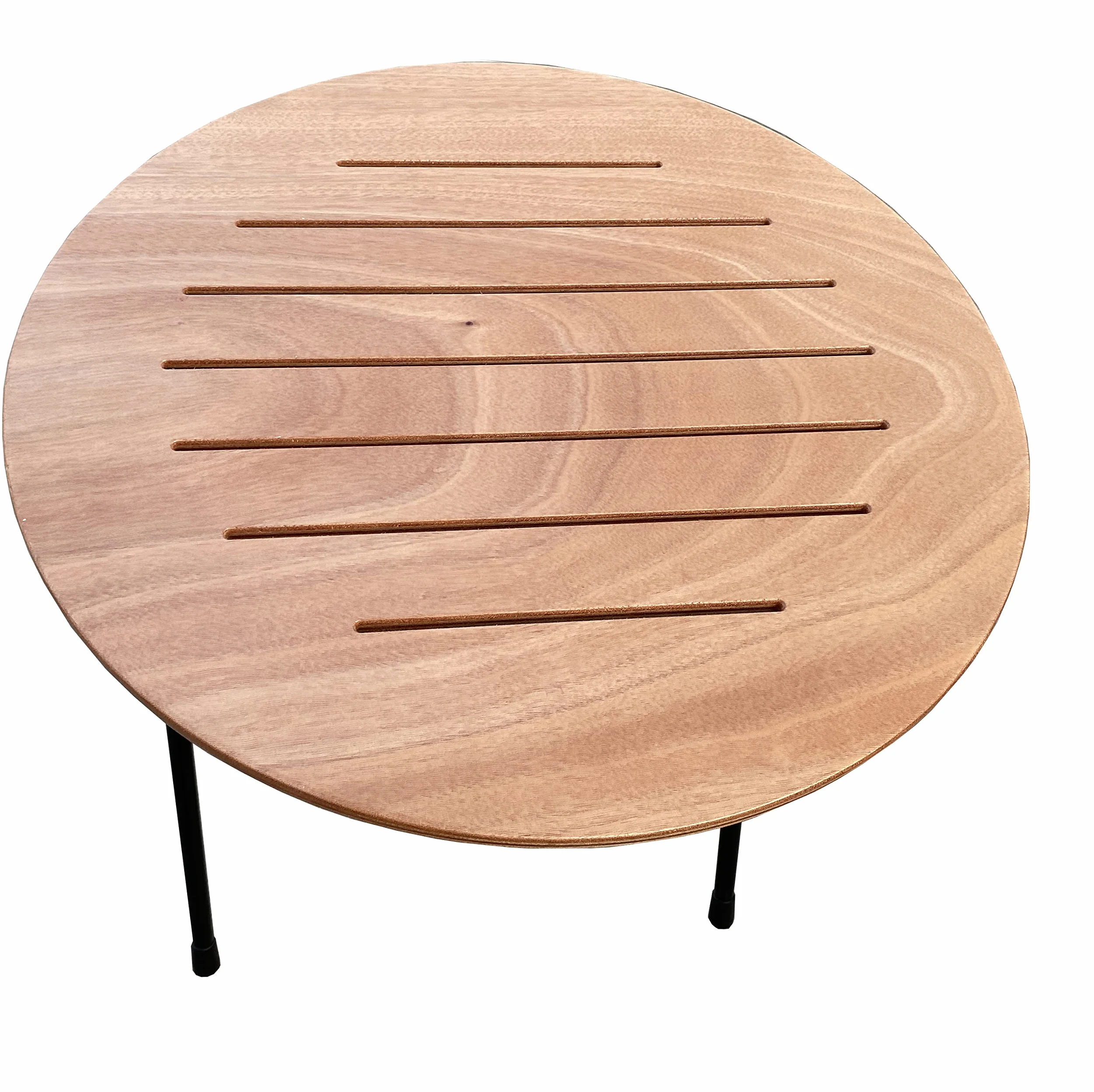 Castelmerlino Silvia Table Pliante, Métal, Okume Natural, Rond
