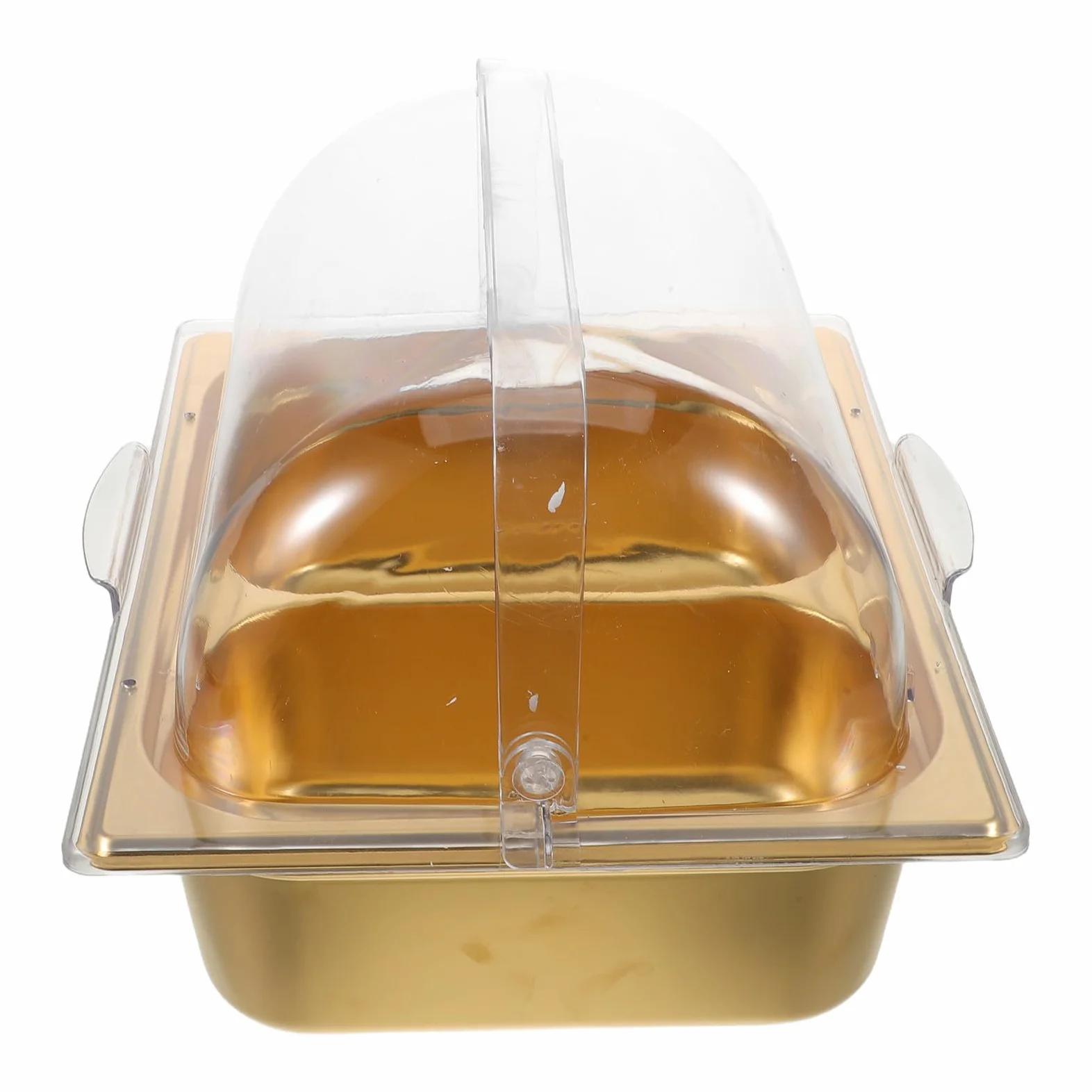 Plat de Service en Acier Inoxydable Double Compartiment pour Buffet | Finition Or, Séparation des Aliments, Nettoyage Facile, Usage Traiteur Cuisine Professionnelle