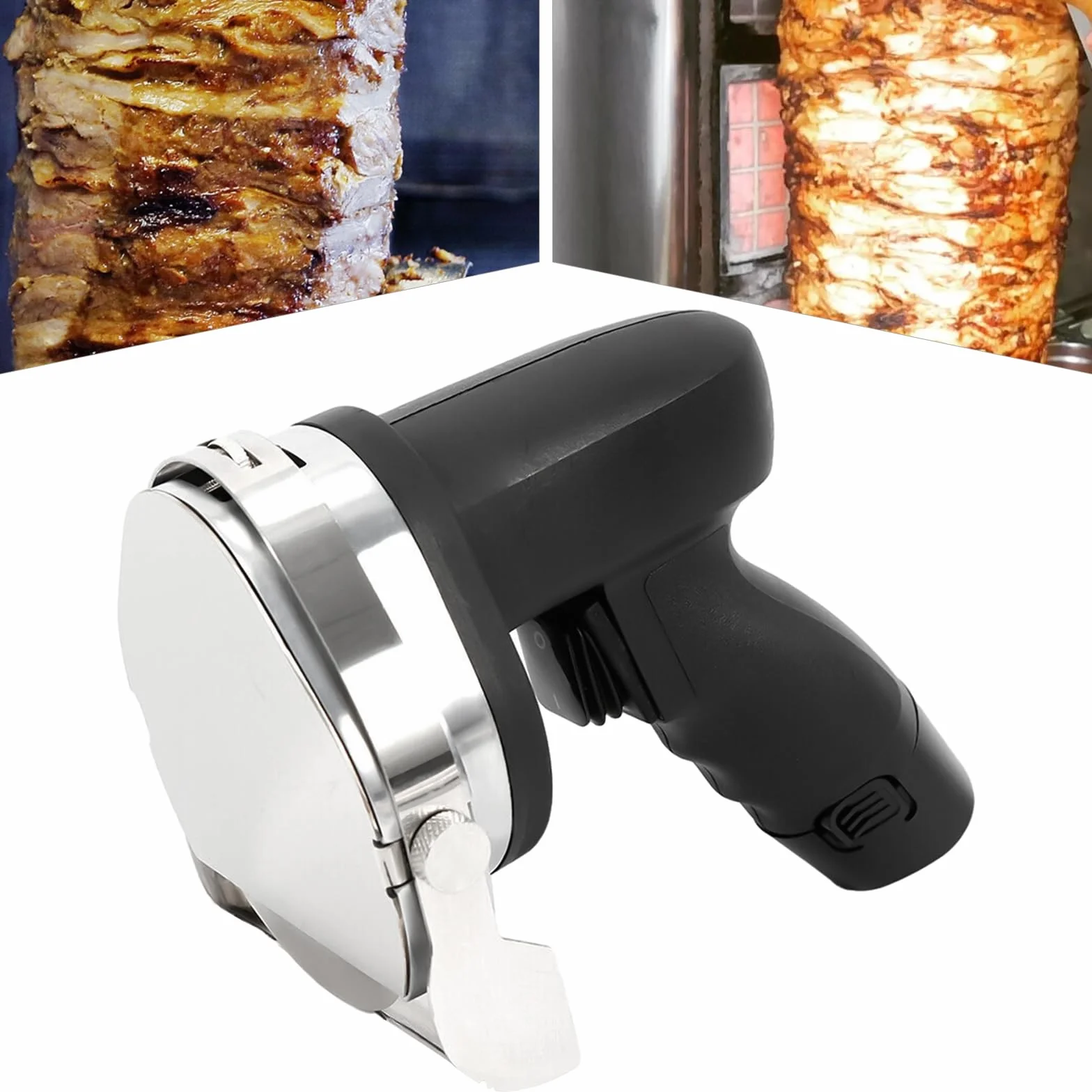 Couteau à Kebab Électrique 80 W Gyroscopique Sans Fil 0-8 mm
