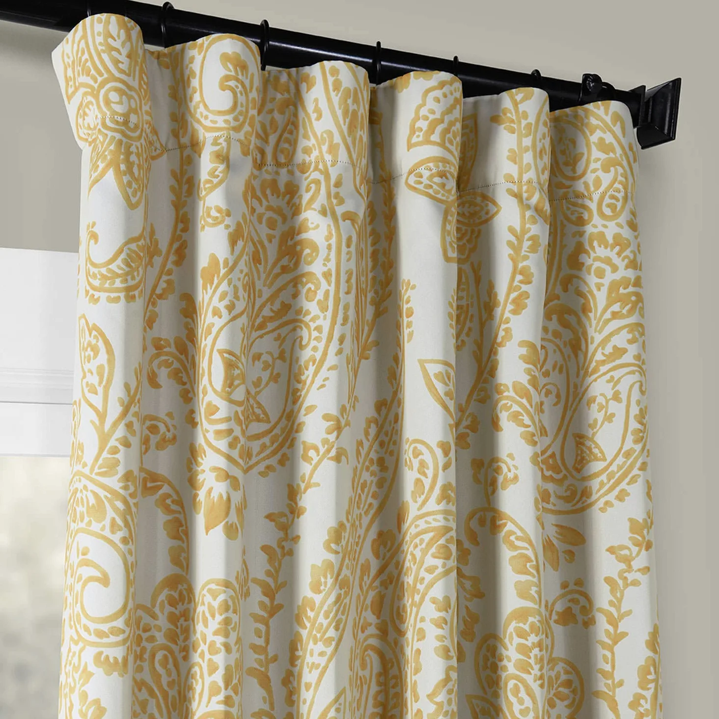 HPD Half Price Drapes BOCH-KC16072C-96 Rideaux occultants imprimés pour Chambre à Coucher et Salon, 127 x 243,8 cm (1 Panneau), Tea Time, Jaune doré