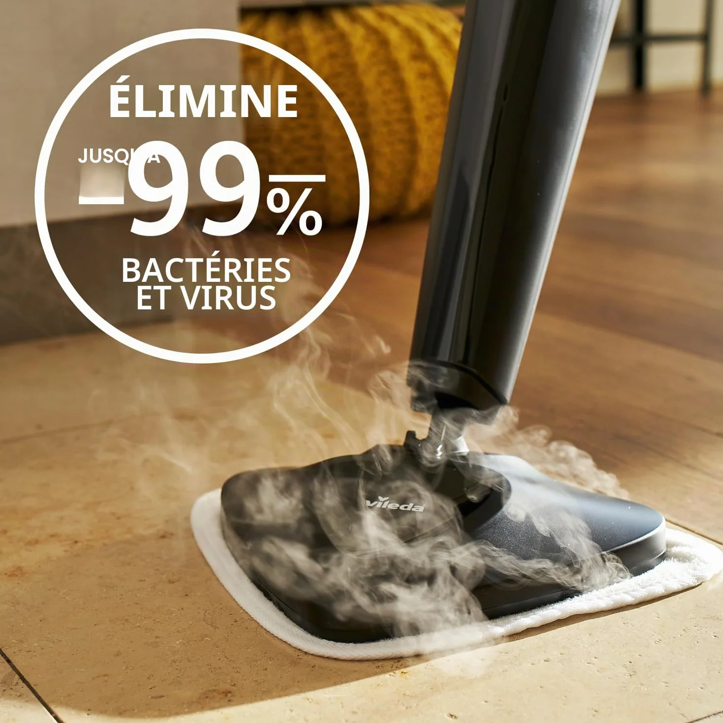 Vileda Recharge pour Balai Pulvérisateur 100°C Balai à Vapeur Blanc 2,5 x 17 x 27,5 cm