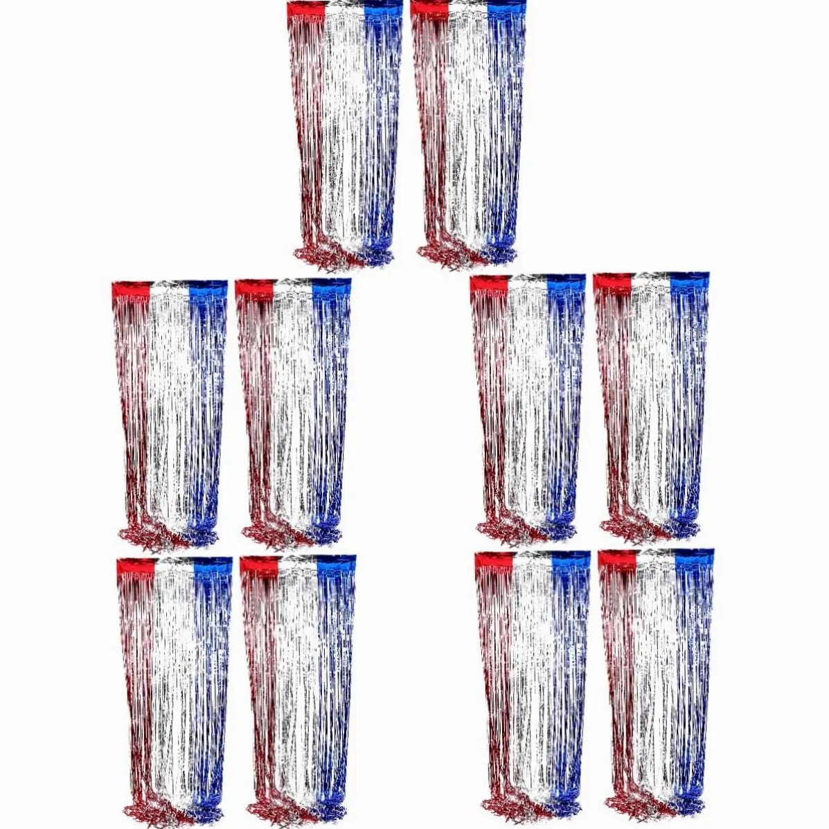 GLEAVI 5 Ensembles Rideaux Frange Métalliques of July Décoration Patriotique pour Fête De Indépendance comme Décor De Photo Et Accessoire 2 Pièces * 5