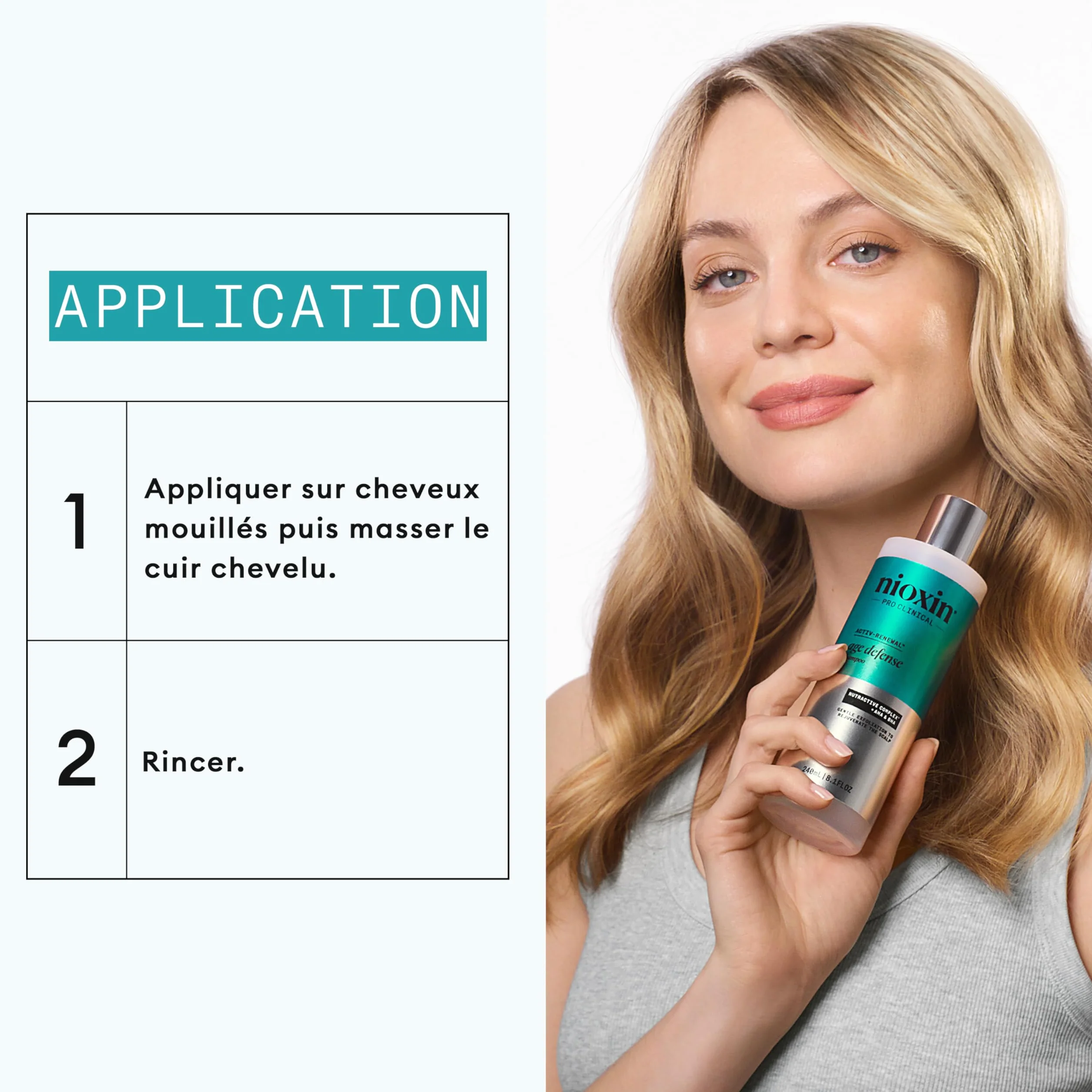 Nioxin Age Defense Shampooing Détoxifiant Niacinamide Cheveux Ternes Blancs