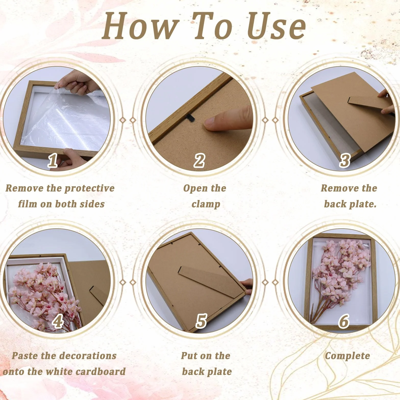 Cadre Profond avec Vitre pour Objet 3D A4 Cadre Photo Remplir Facile Fait Maison Fleurs Séchées Mariage Souvenirs Décoration DIY