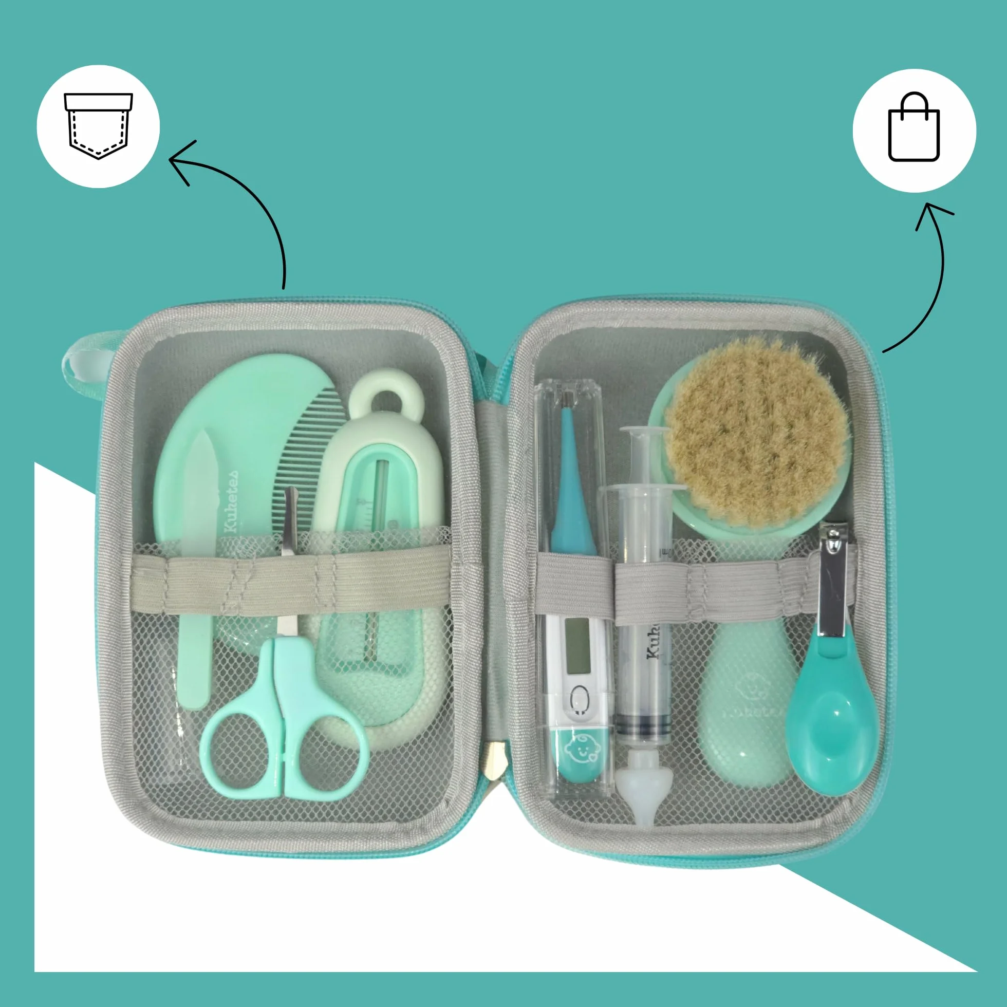 Set de soins pour bébé nouveau-né kit hygiène complet avec coupe-ongles ciseaux thermomètre brosse peigne