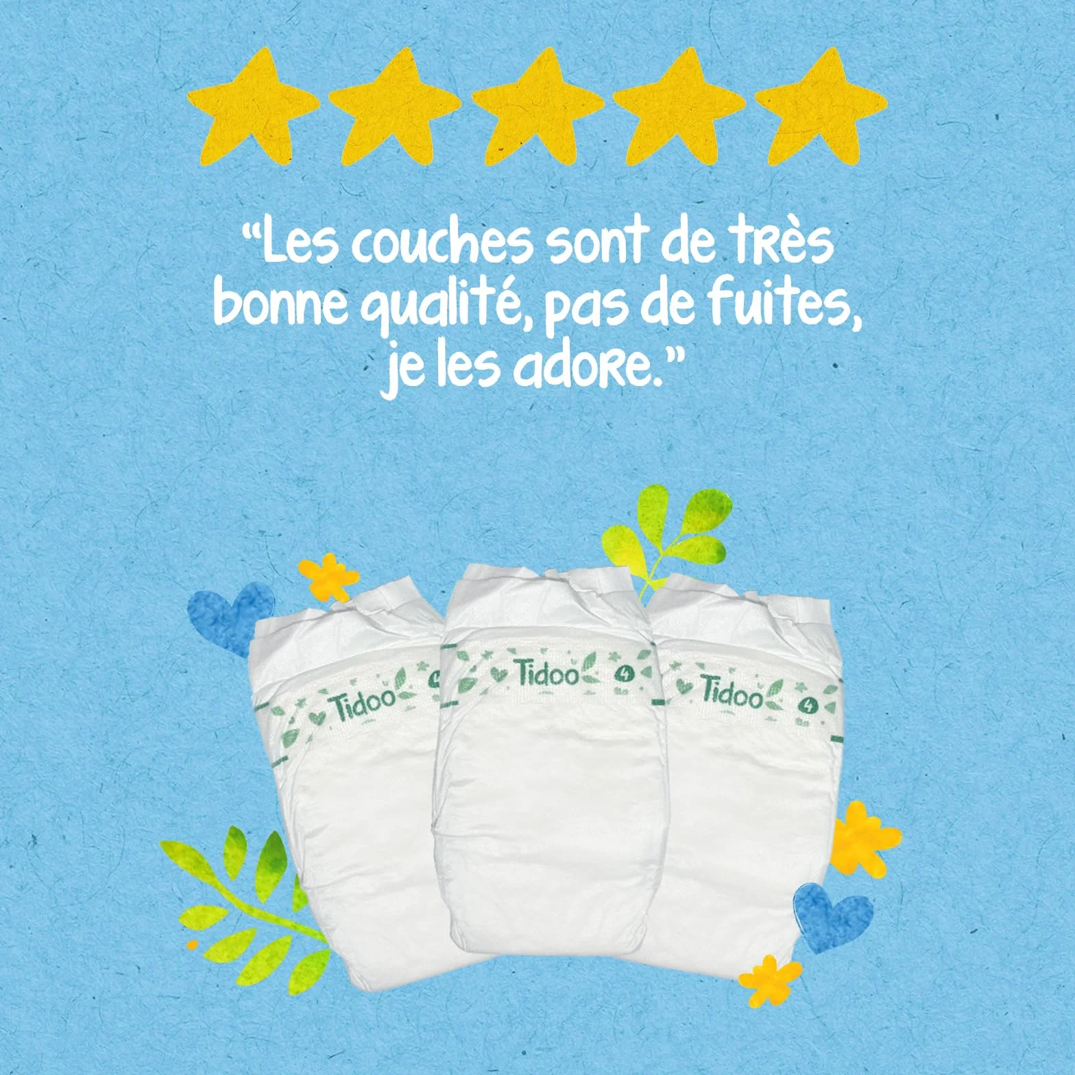 Couches écologiques Taille 5 12-25kg 120 Couches Jetables Pack 1 Mois Fabriquées en France
