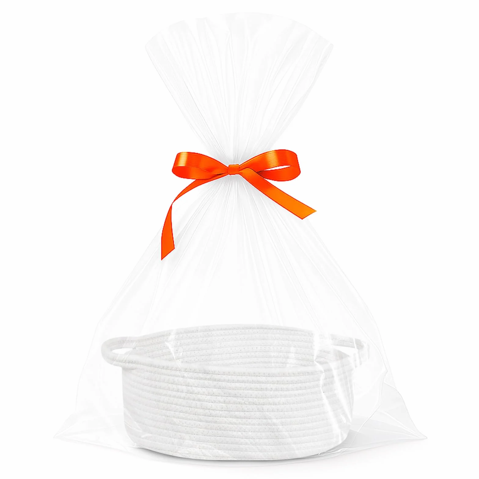 APOMOONS Panier Cadeau Vide Tressé avec Sacs Cadeaux et Rubans pour Fête Prénatale, Anniversaire, Mariage