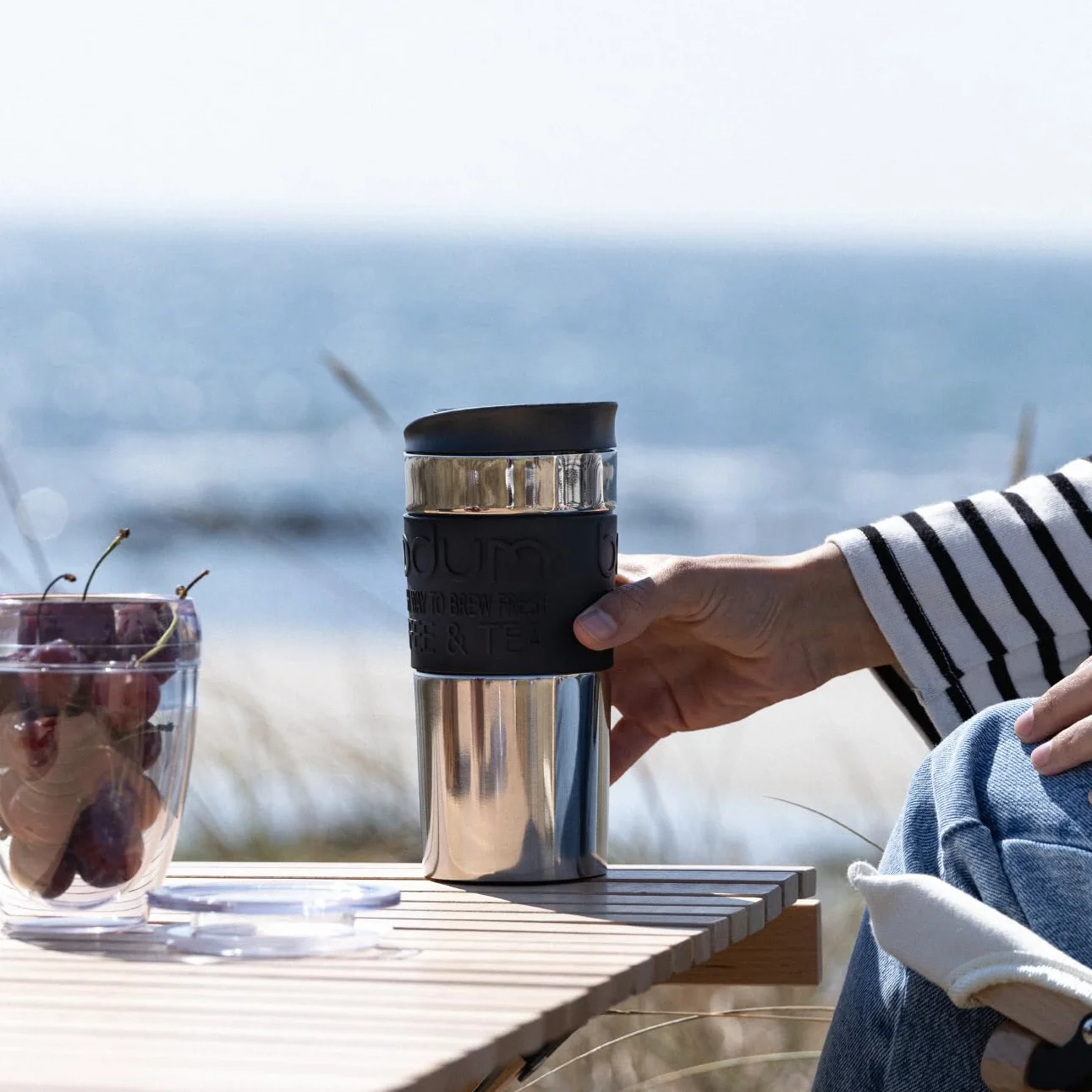 BODUM Ensemble cafetière à piston Travel acier inoxydable 350 ml noir