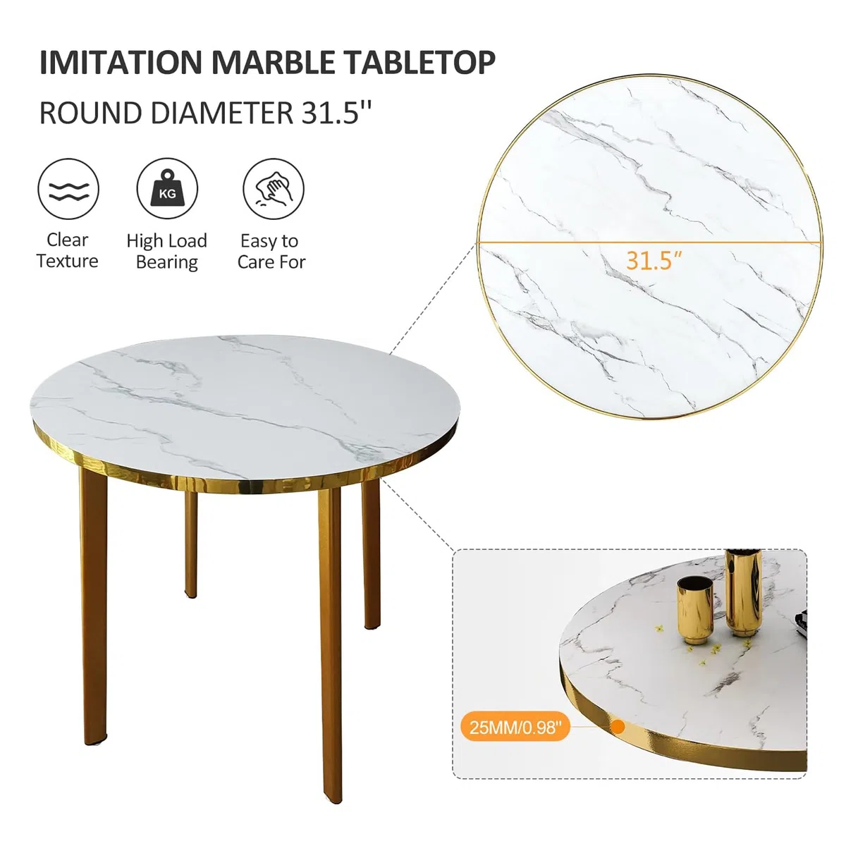 Ensemble Table et chaises de Formation pour 4 Personnes. Mobilier de Salle de conférence Polyvalent Rond/carré, idéal pour la Cuisine, la Salle à Manger, la réception de Bureau, Les réunions