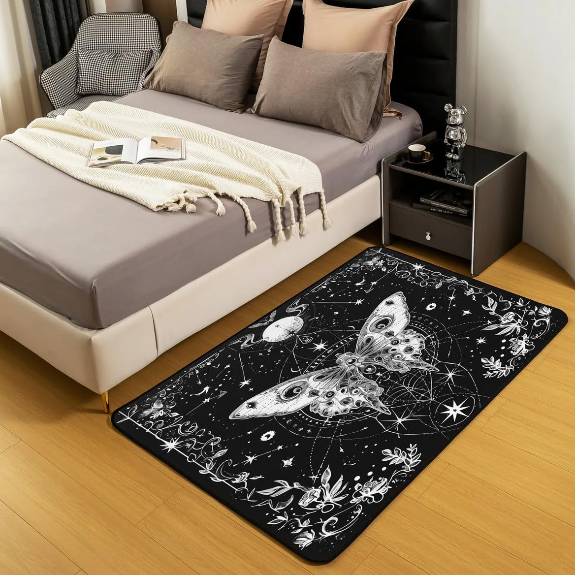 Homemissing Tapis de salon motif soleil et lune - 100 x 150 cm - Style bohème - Pour enfants et adultes - Motif galaxie - Astrologie - Tapis décoratif d'intérieur